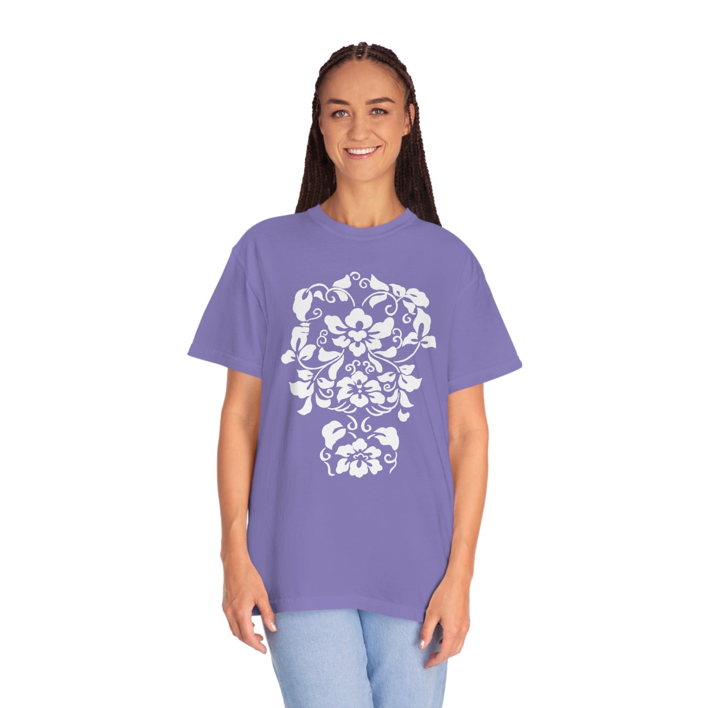White Hibiscus Comfort Colors T-Shirt