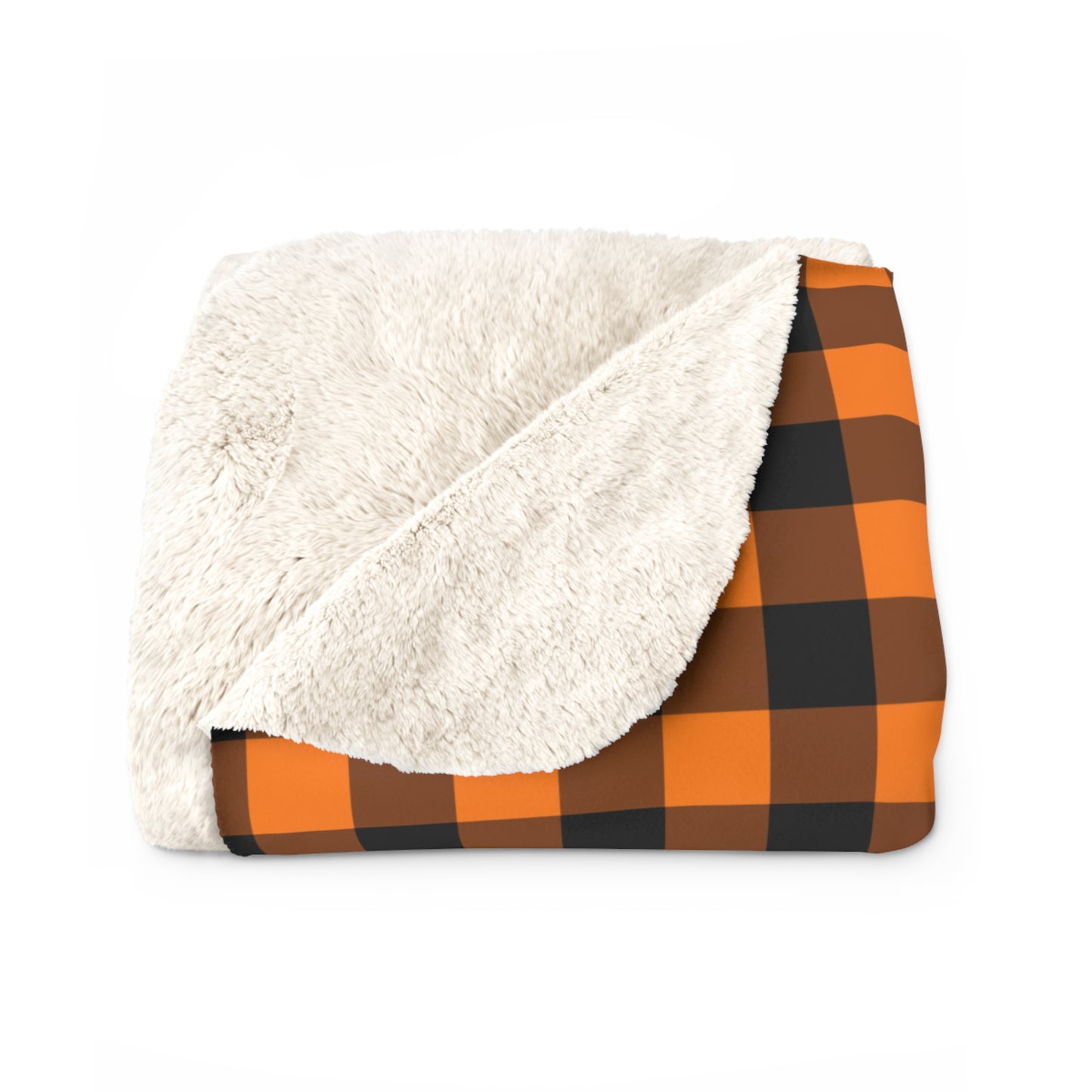 Halloween Plaid with Sherpa Back Throw
