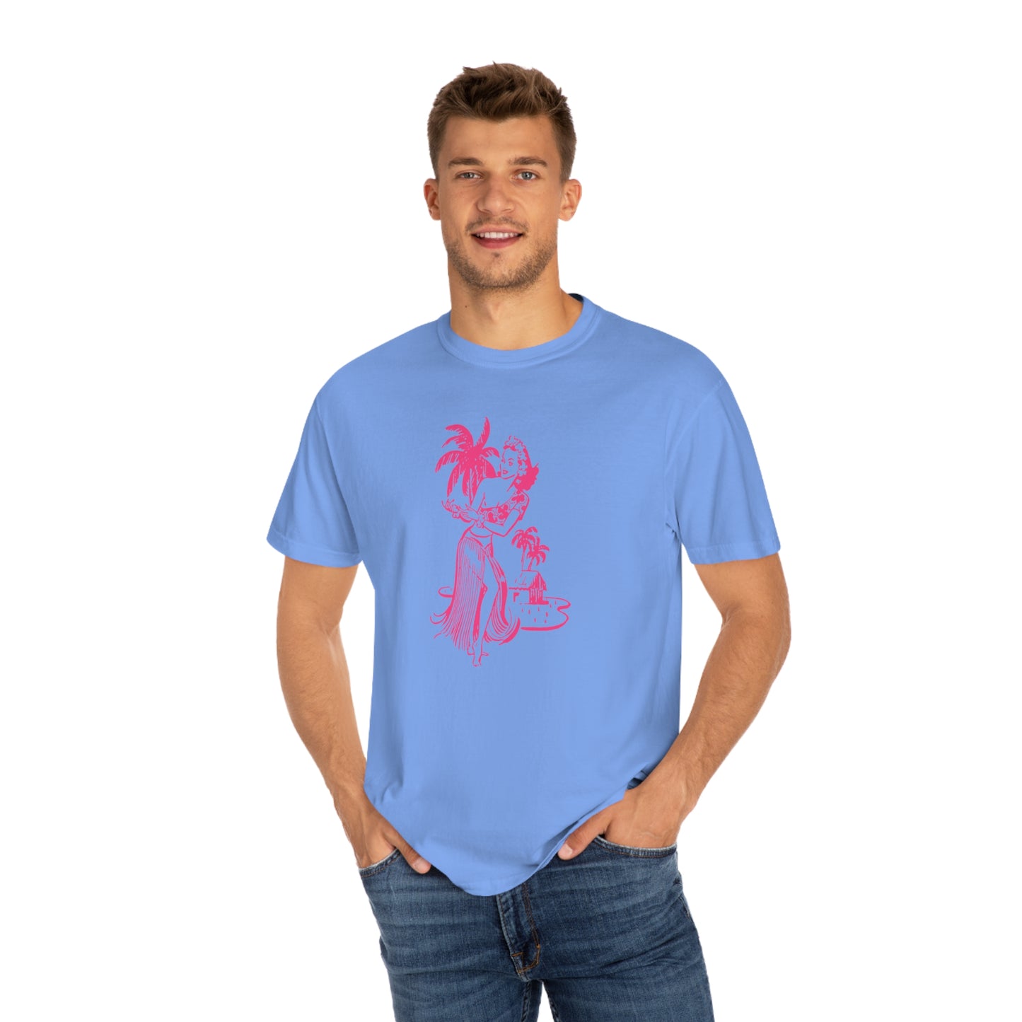 Pink Hula Girl Comfort Colors T-Shirt