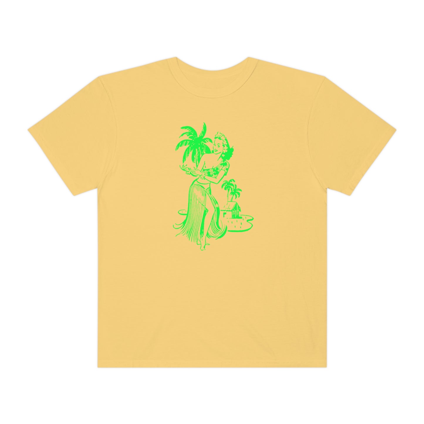 Green Hula Girl Comfort Colors T-Shirt