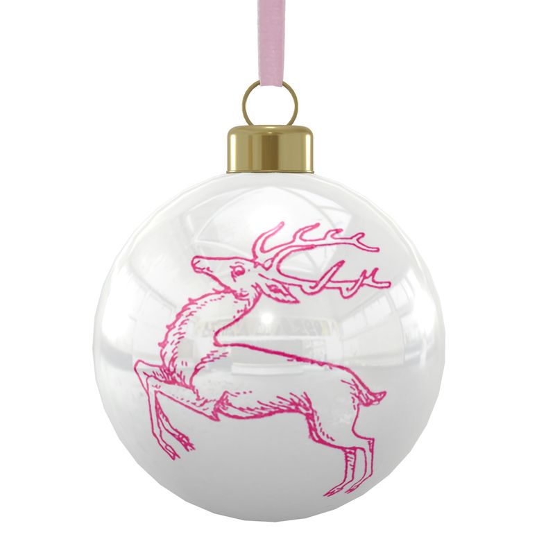 Pink Reindeer Ornament