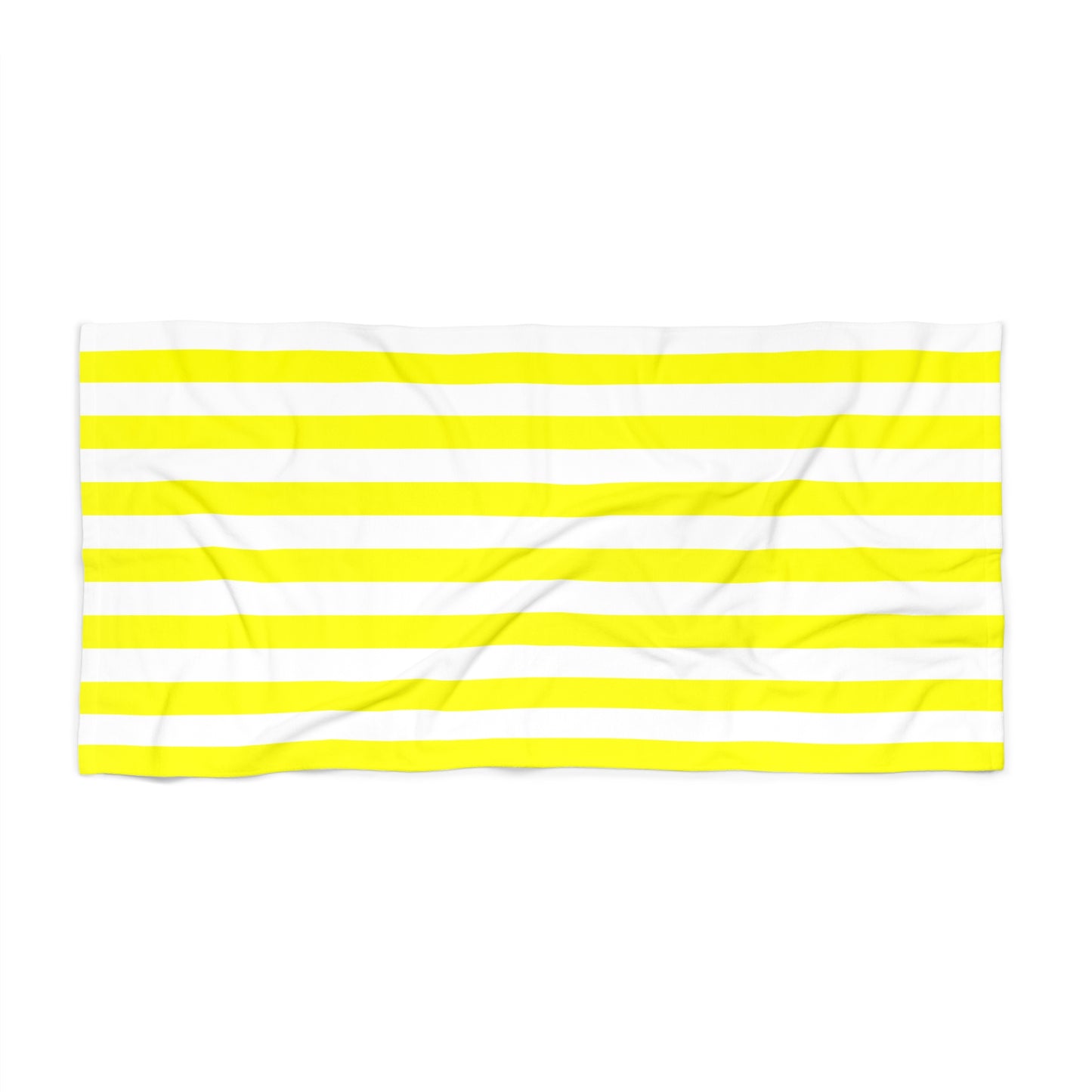 Yellow and White Striped Beach Towel