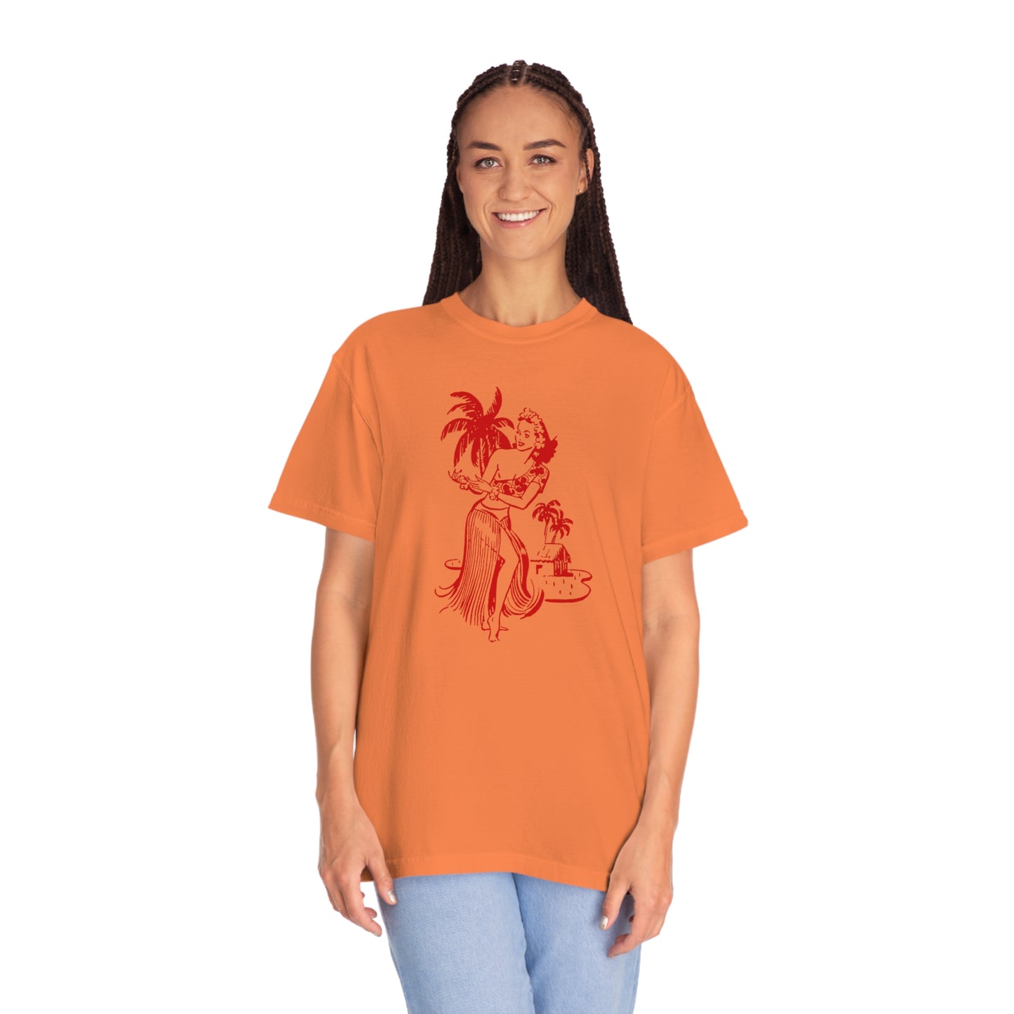 Red Hula Girl Comfort Colors T-Shirt