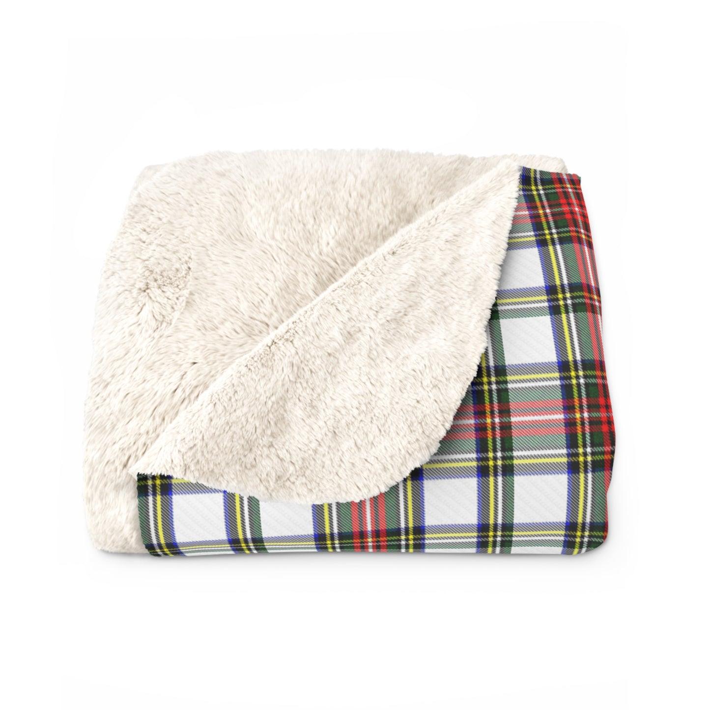 Stewart Plaid with Sherpa Back Throw