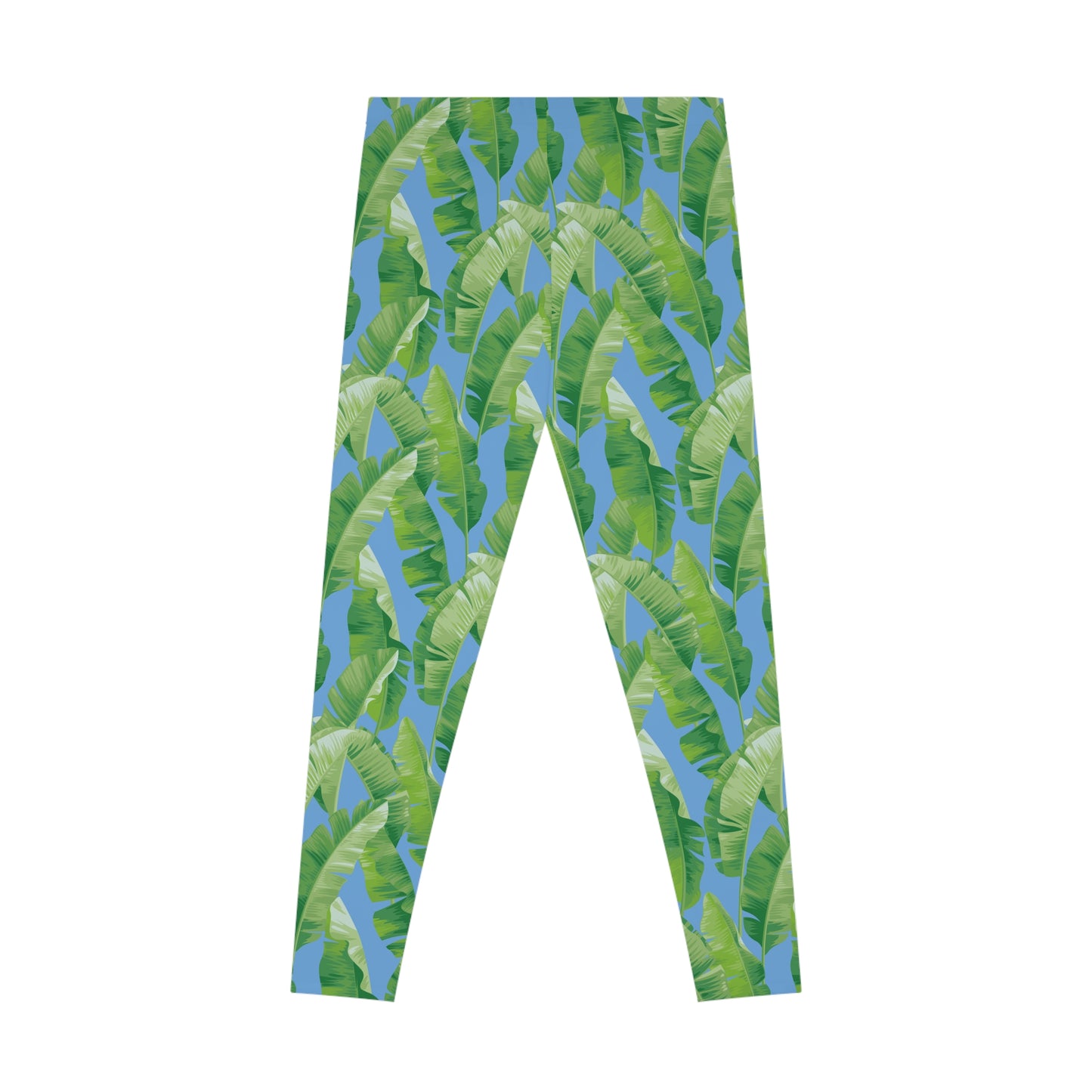 Banana Leaf on Blue Leggings