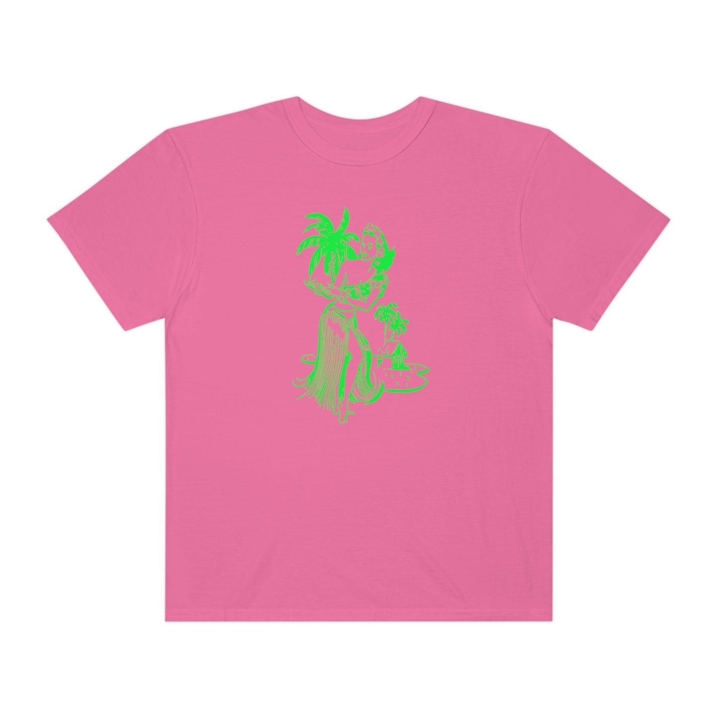 Green Hula Girl Comfort Colors T-Shirt