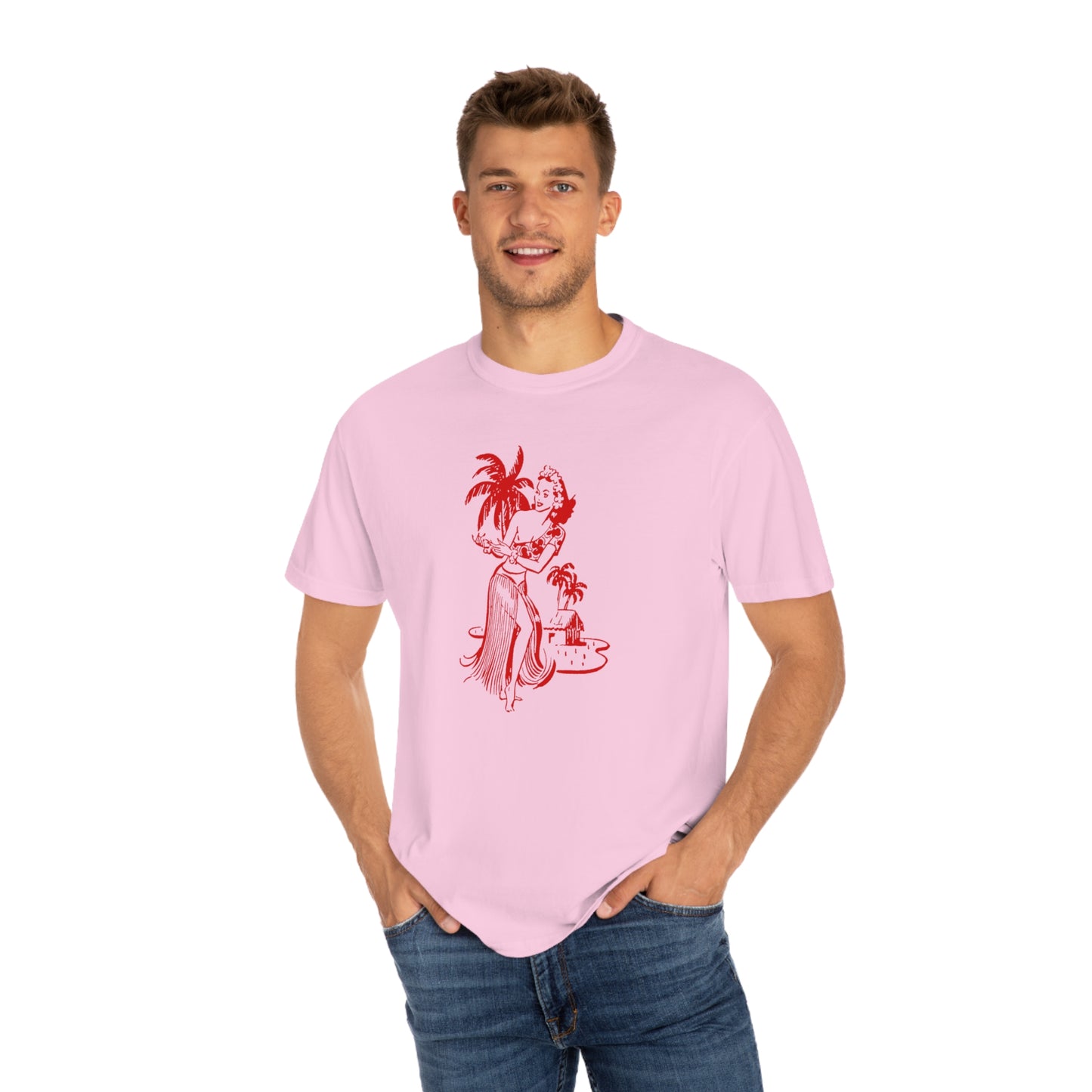Red Hula Girl Comfort Colors T-Shirt