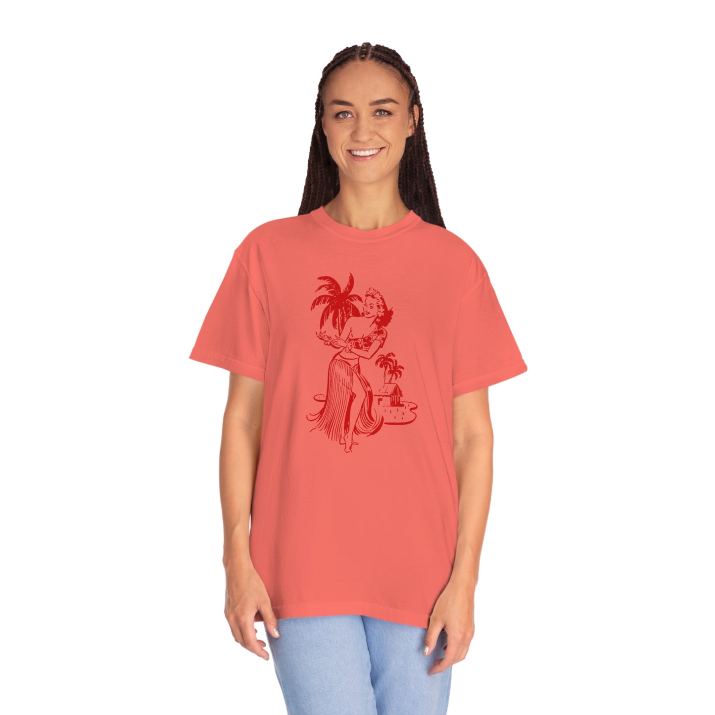 Red Hula Girl Comfort Colors T-Shirt