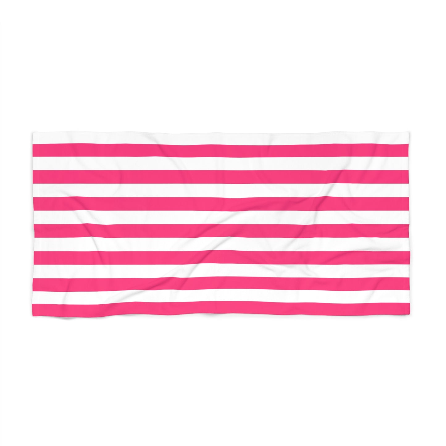 Hot Pink and White Striped Beach Towel