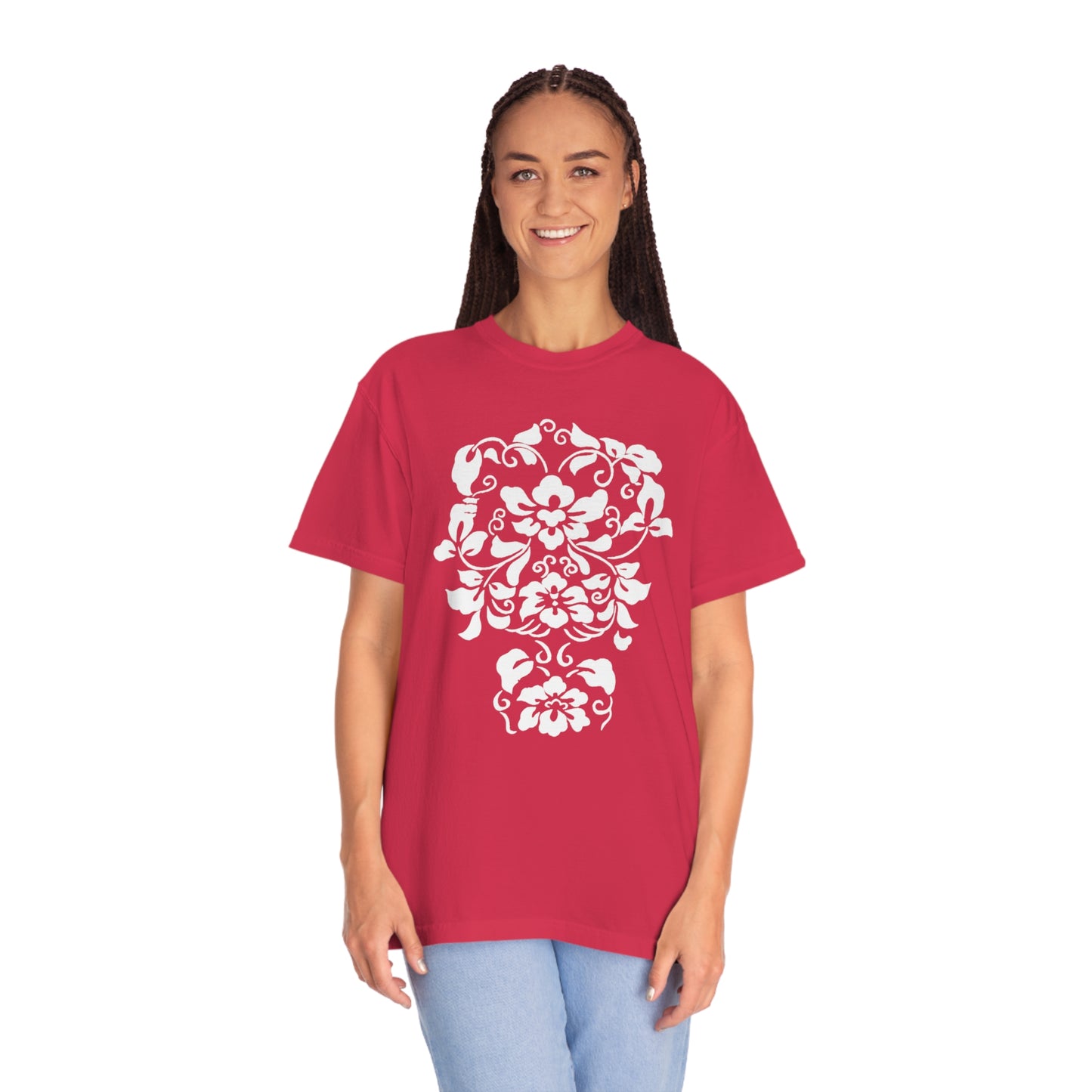 White Hibiscus Comfort Colors T-Shirt