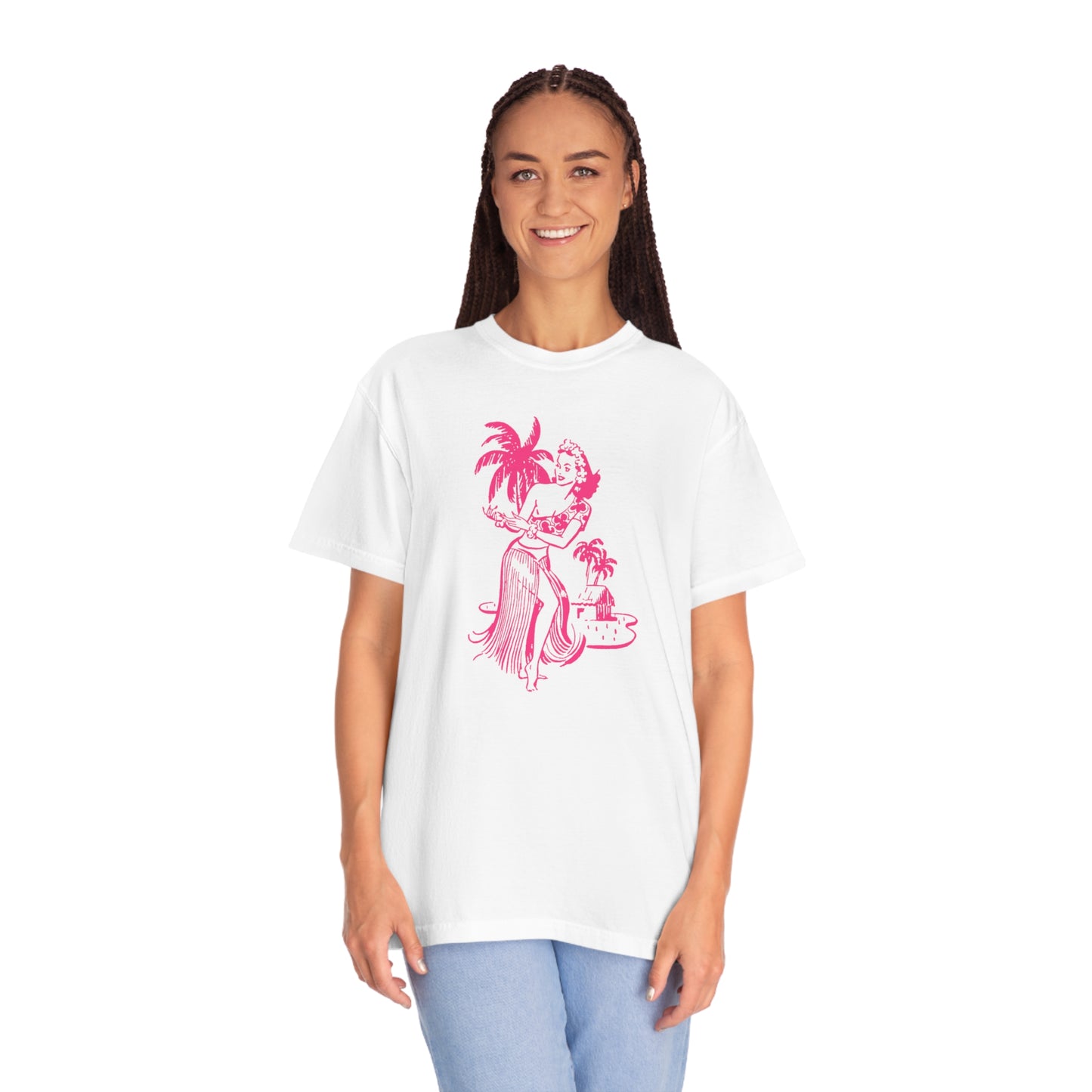Pink Hula Girl Comfort Colors T-Shirt