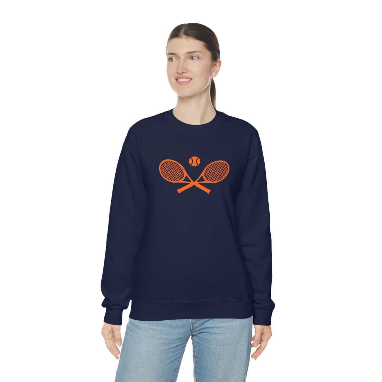 Preppy Orange Tennis Sweatshirt