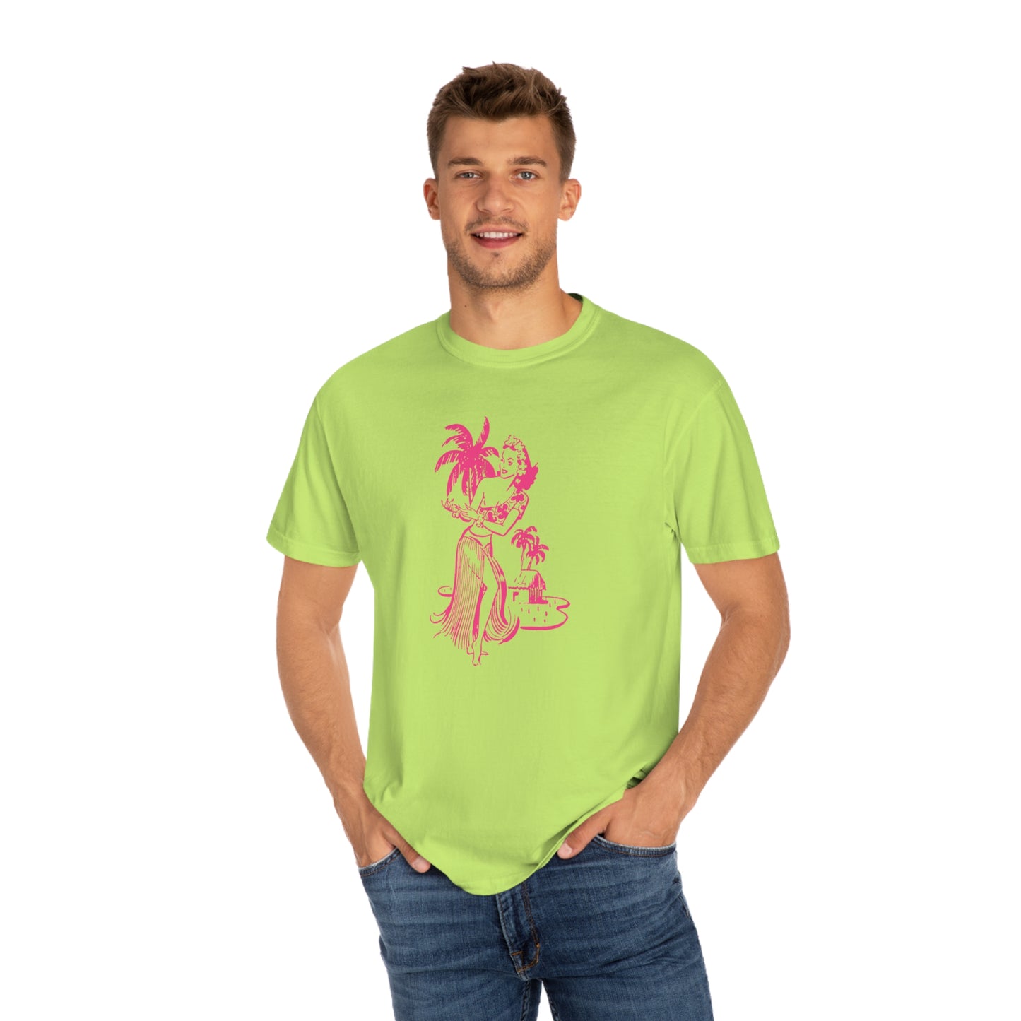 Pink Hula Girl Comfort Colors T-Shirt