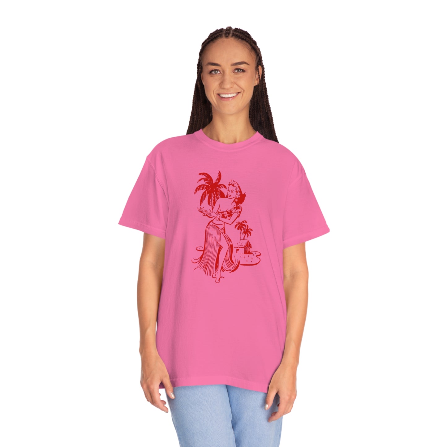 Red Hula Girl Comfort Colors T-Shirt