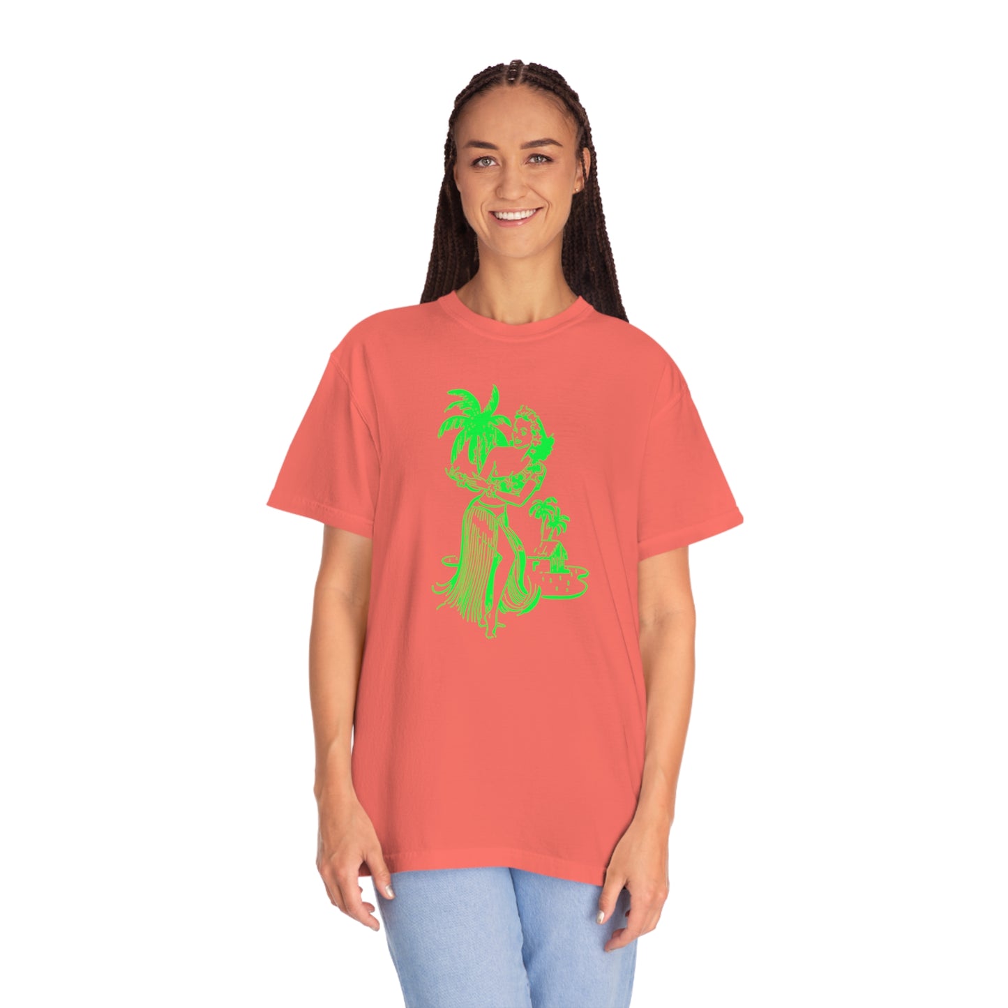 Green Hula Girl Comfort Colors T-Shirt