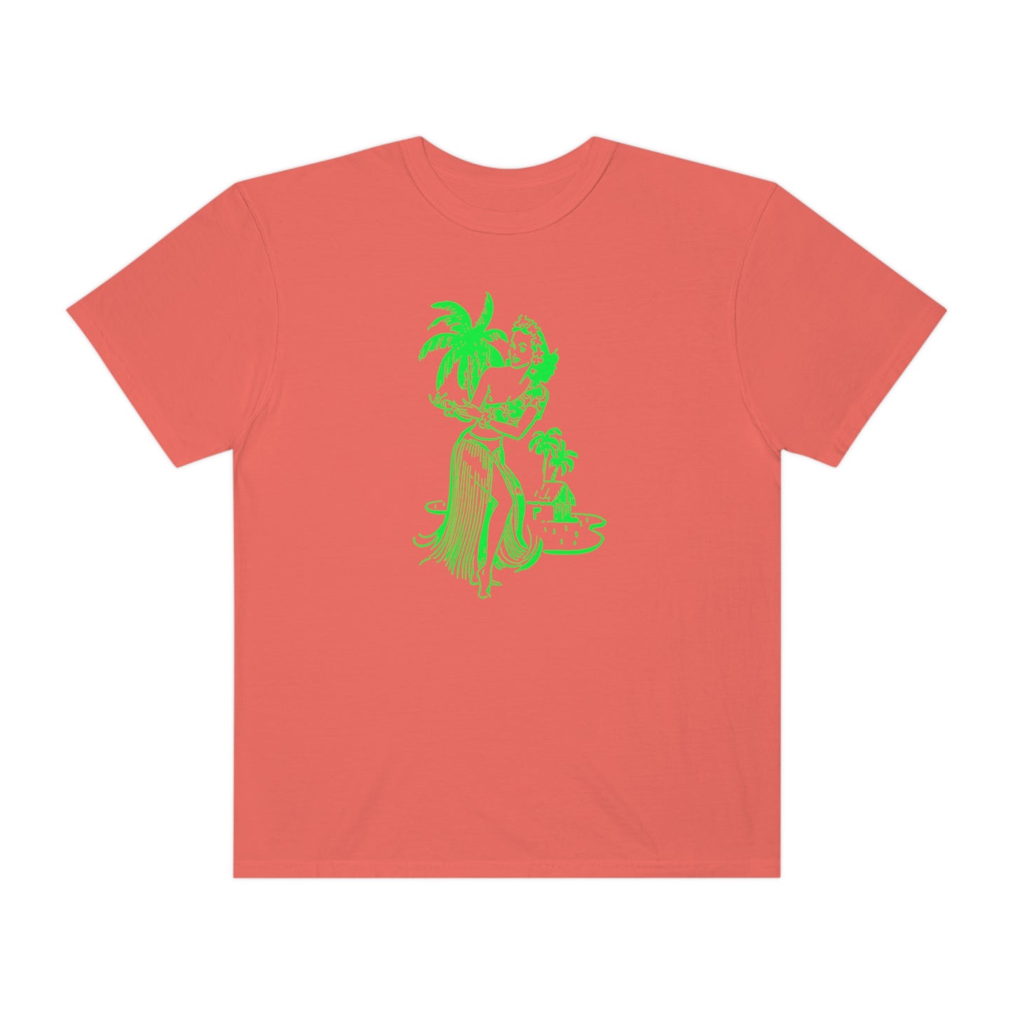 Green Hula Girl Comfort Colors T-Shirt