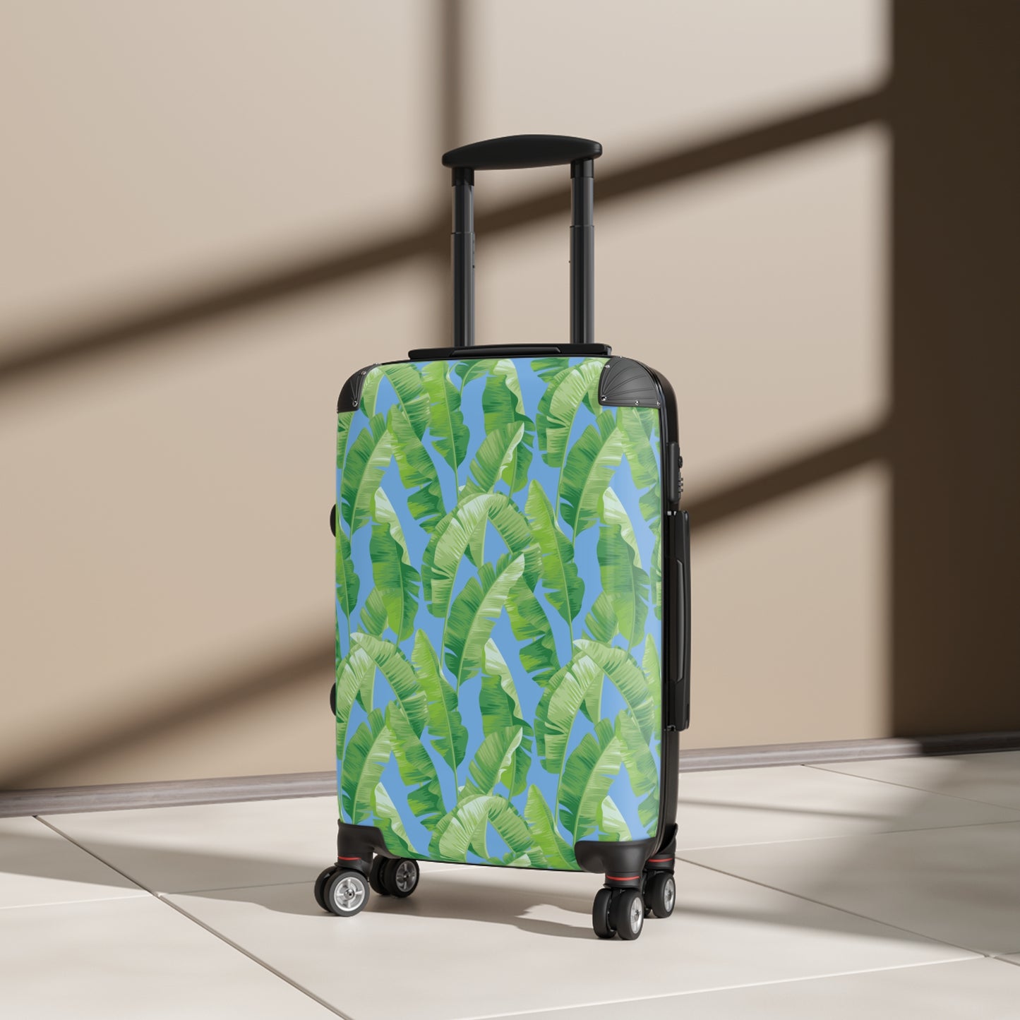 Banana Leaf on Blue Suitcases
