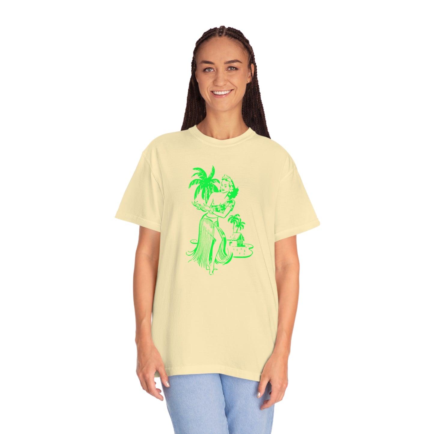 Green Hula Girl Comfort Colors T-Shirt