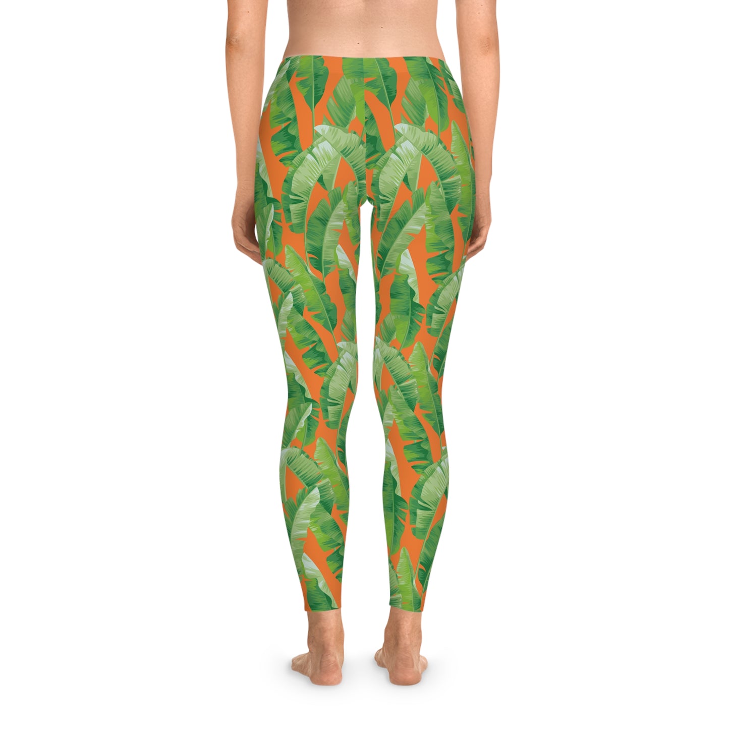 Banana Leaf on Orange Leggings