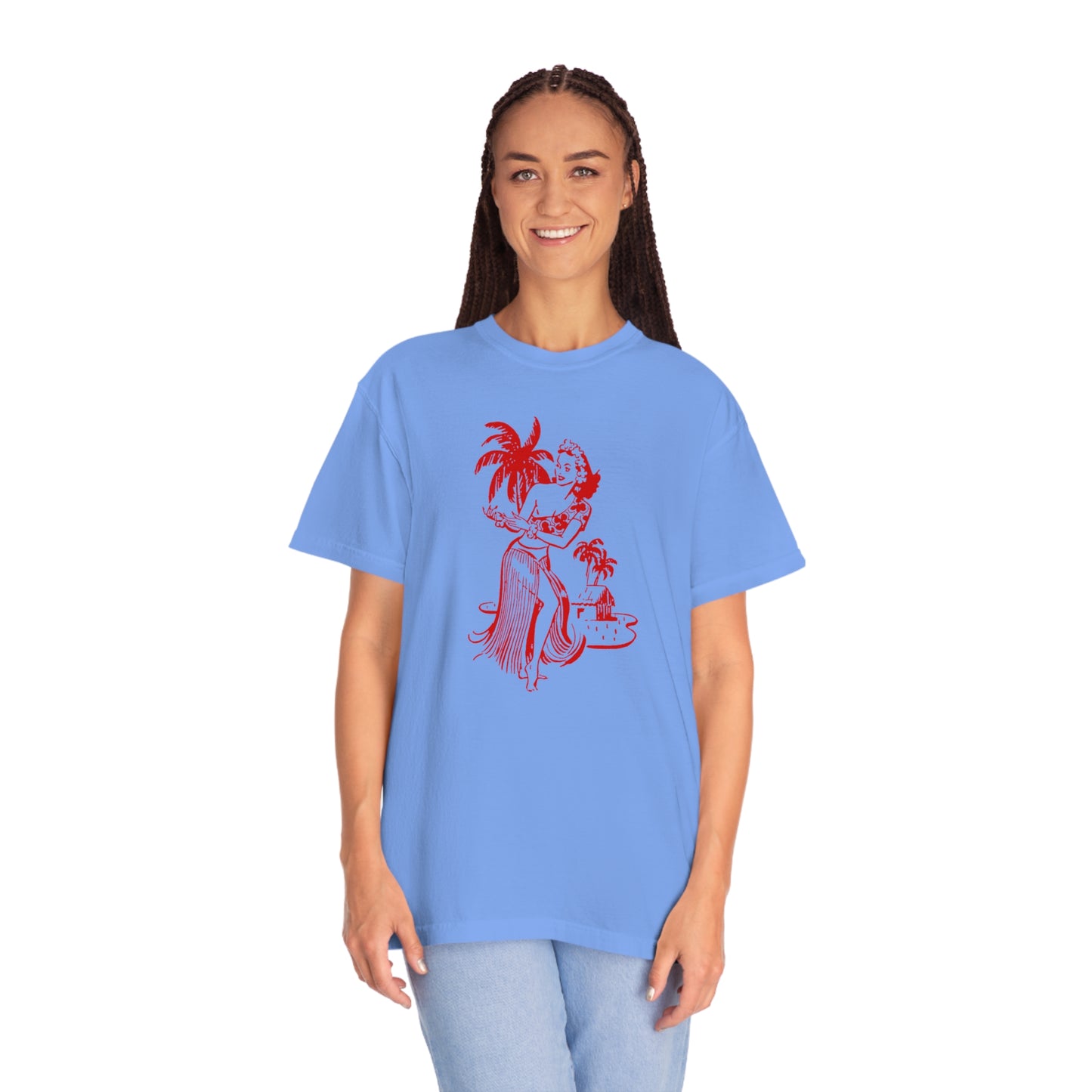 Red Hula Girl Comfort Colors T-Shirt