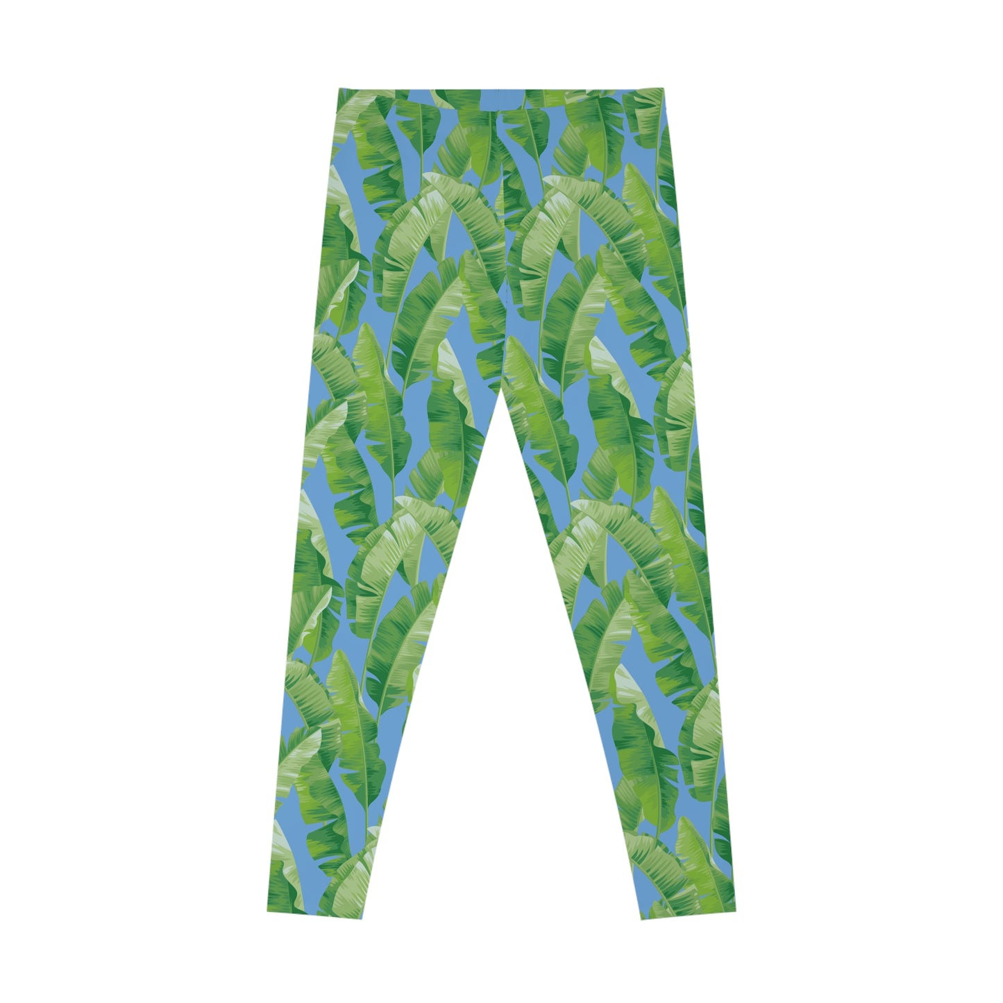Banana Leaf on Blue Leggings