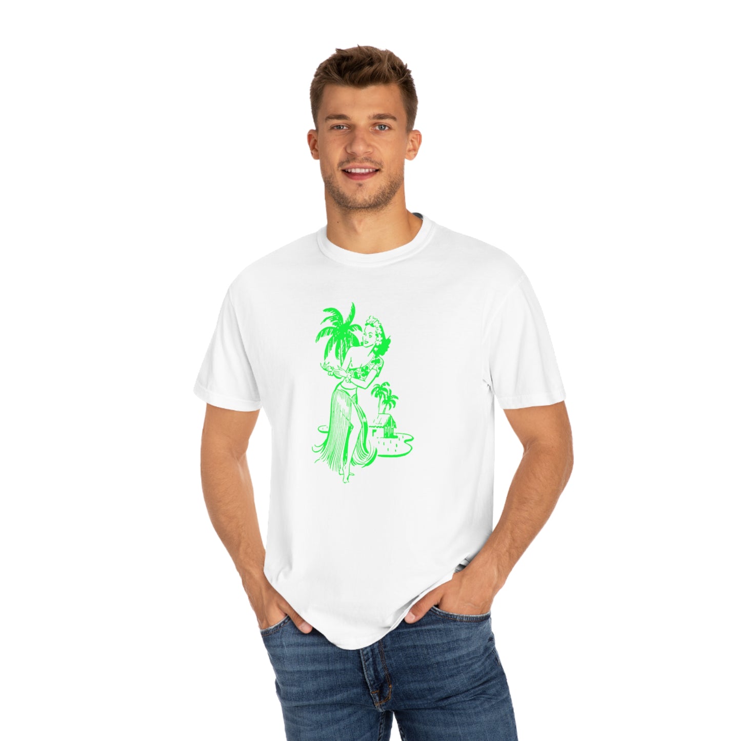 Green Hula Girl Comfort Colors T-Shirt