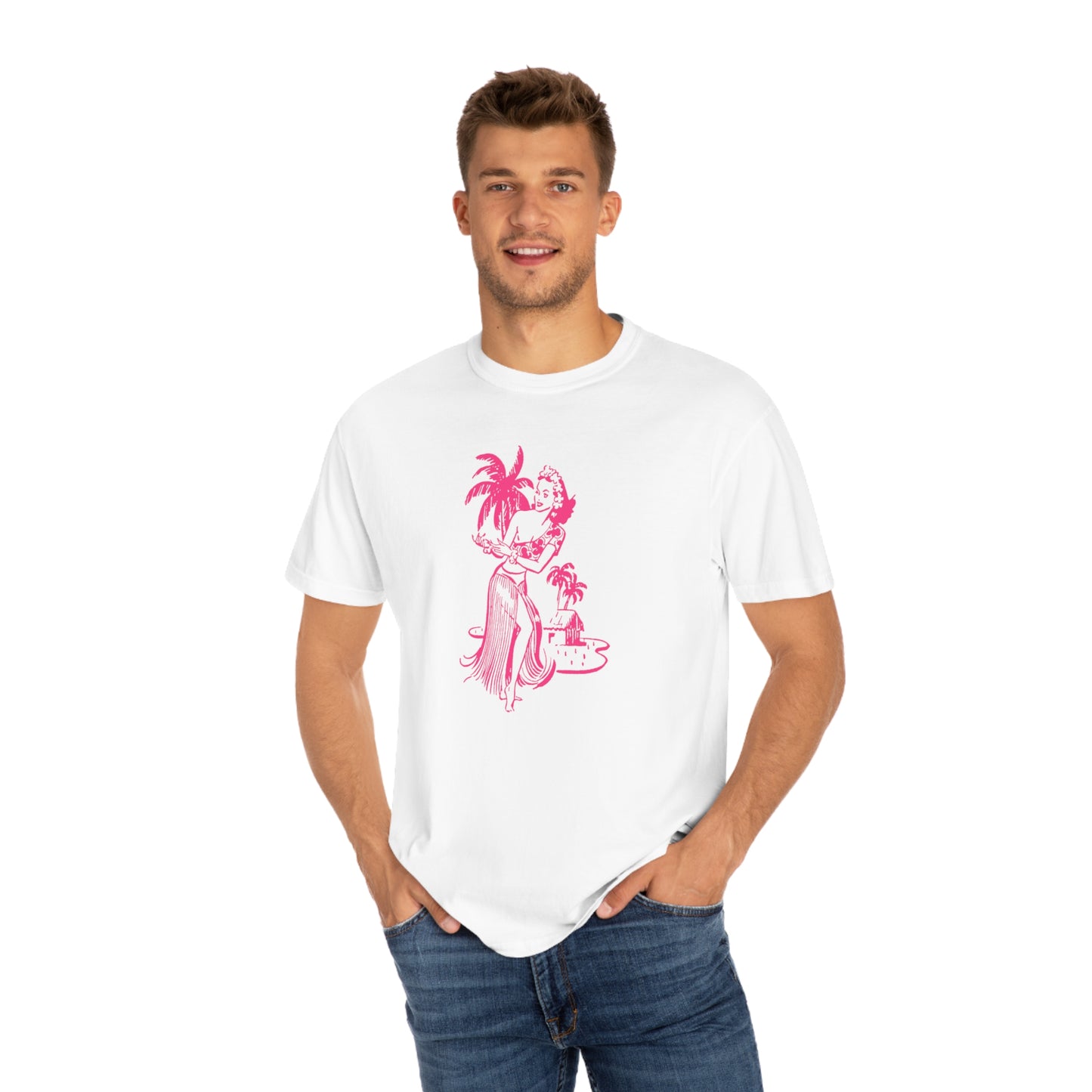 Pink Hula Girl Comfort Colors T-Shirt