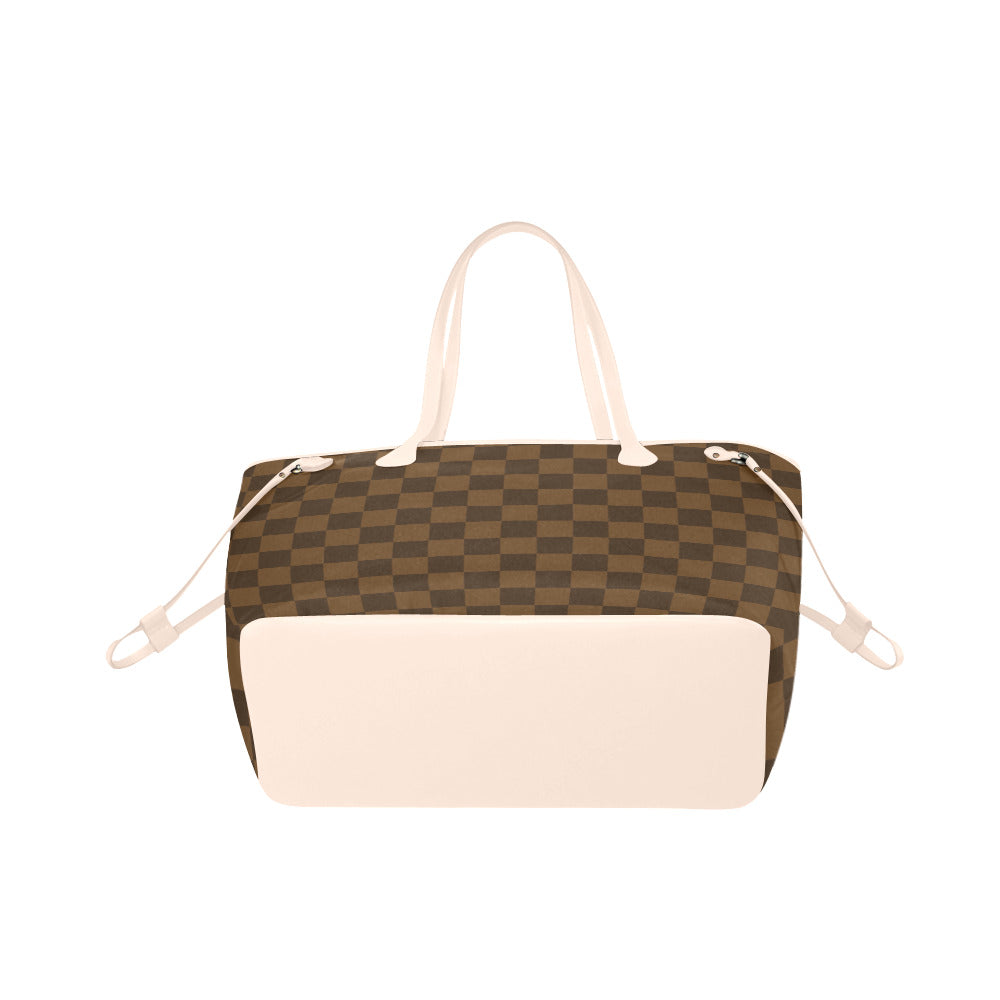 Chocolate Check Tote Bag