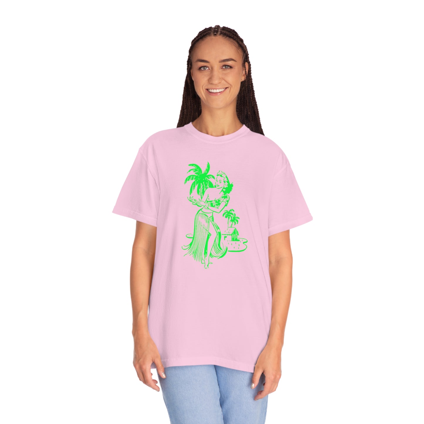Green Hula Girl Comfort Colors T-Shirt