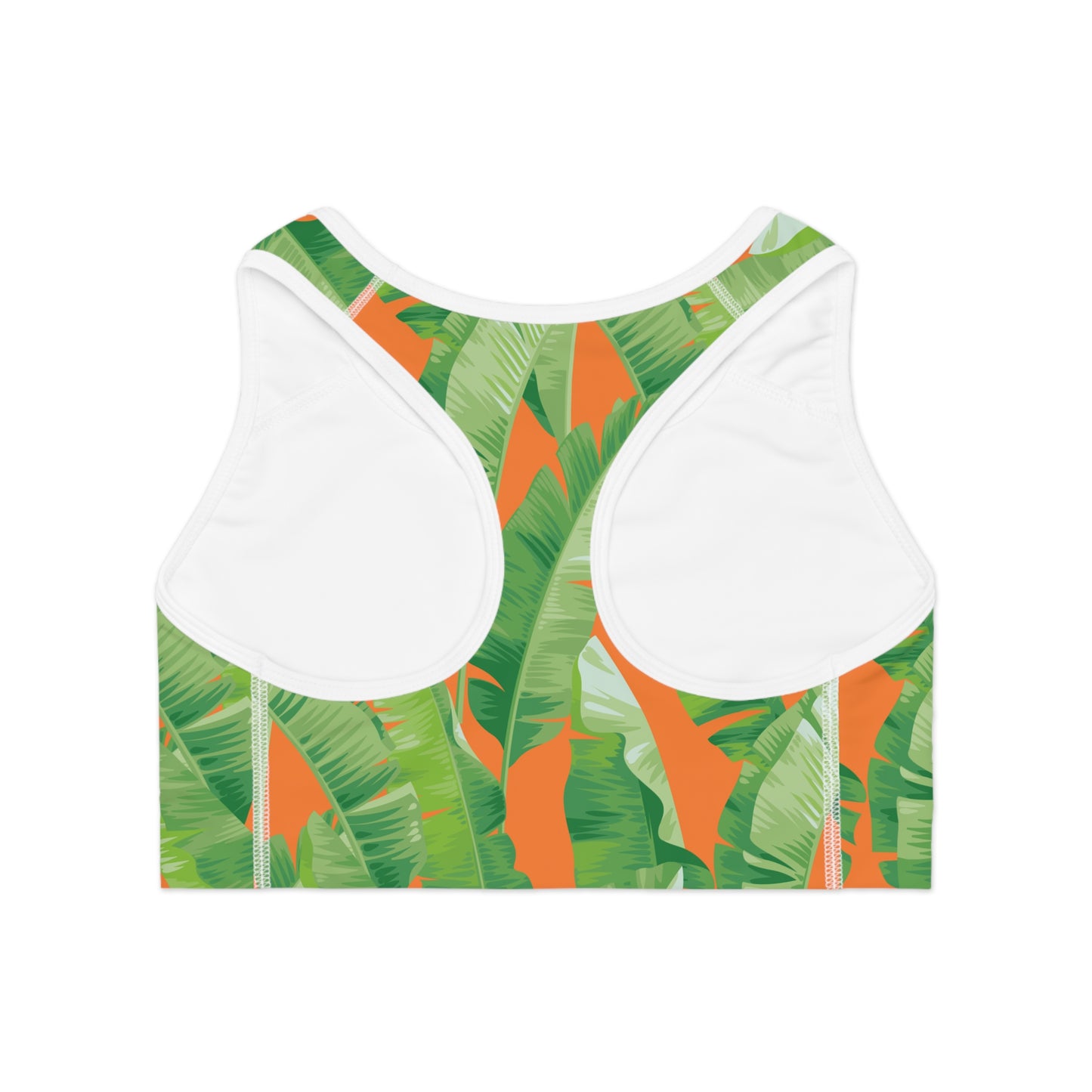 Banana Leaf on Orange Sports Bra