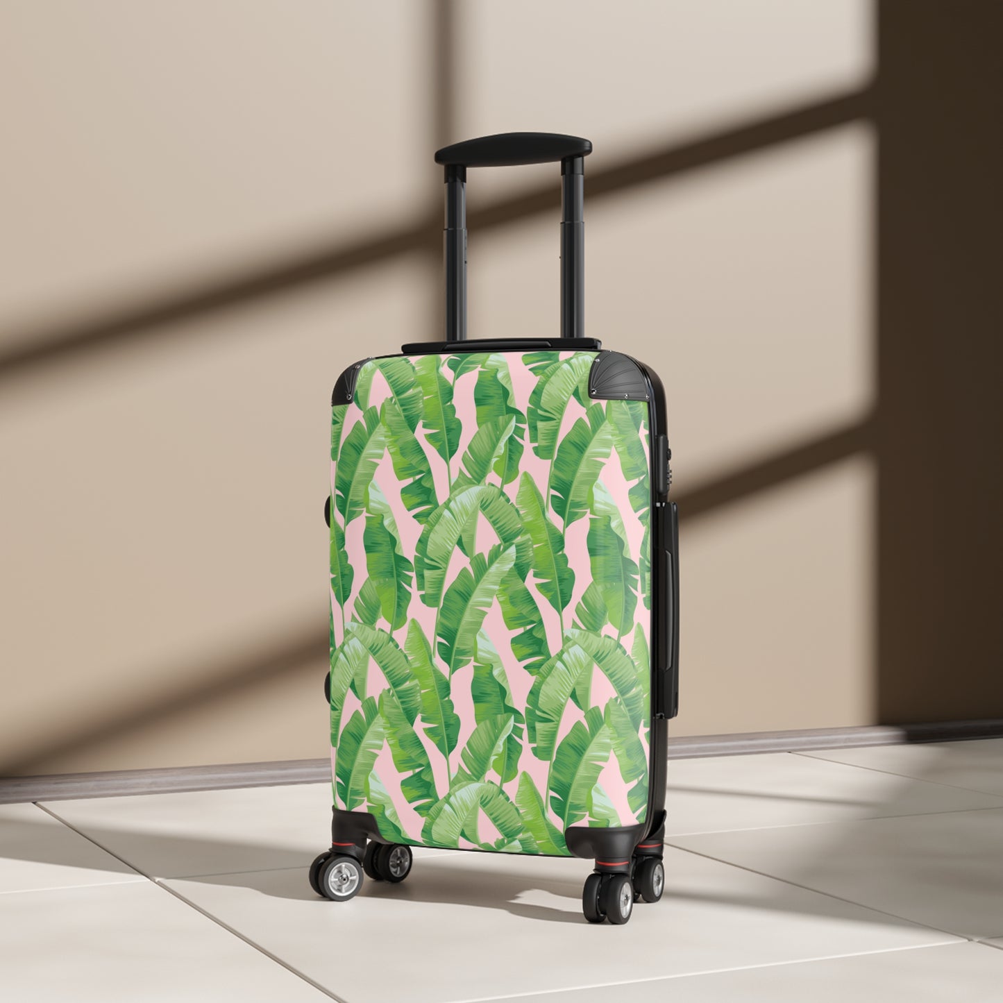 Banana Leaf on Light Pink Suitcases