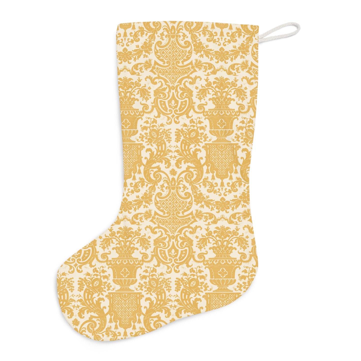 Gold Toile Christmas Stocking