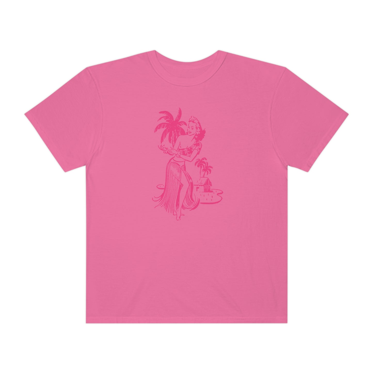Pink Hula Girl Comfort Colors T-Shirt
