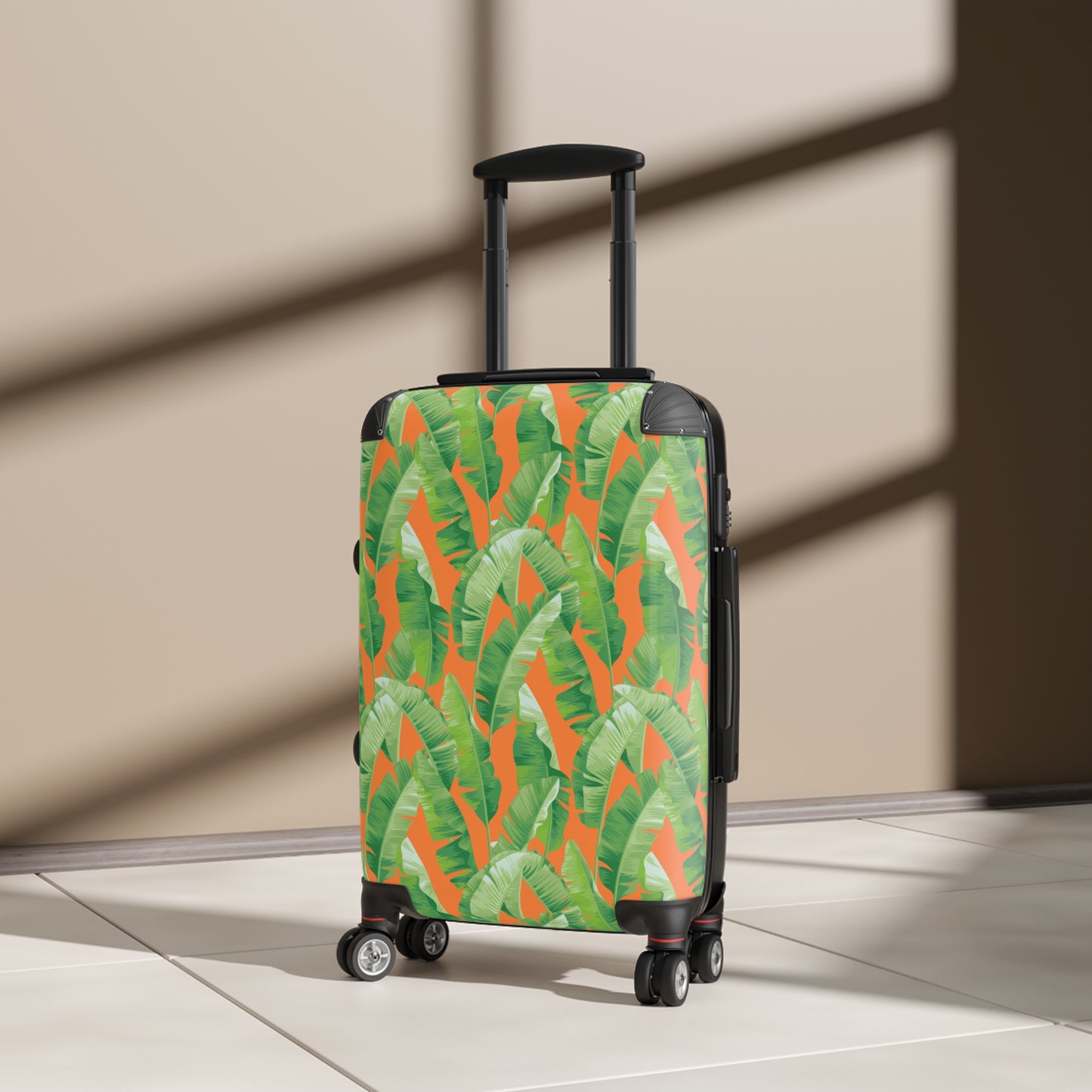 Banana Leaf on Orange Suitcases