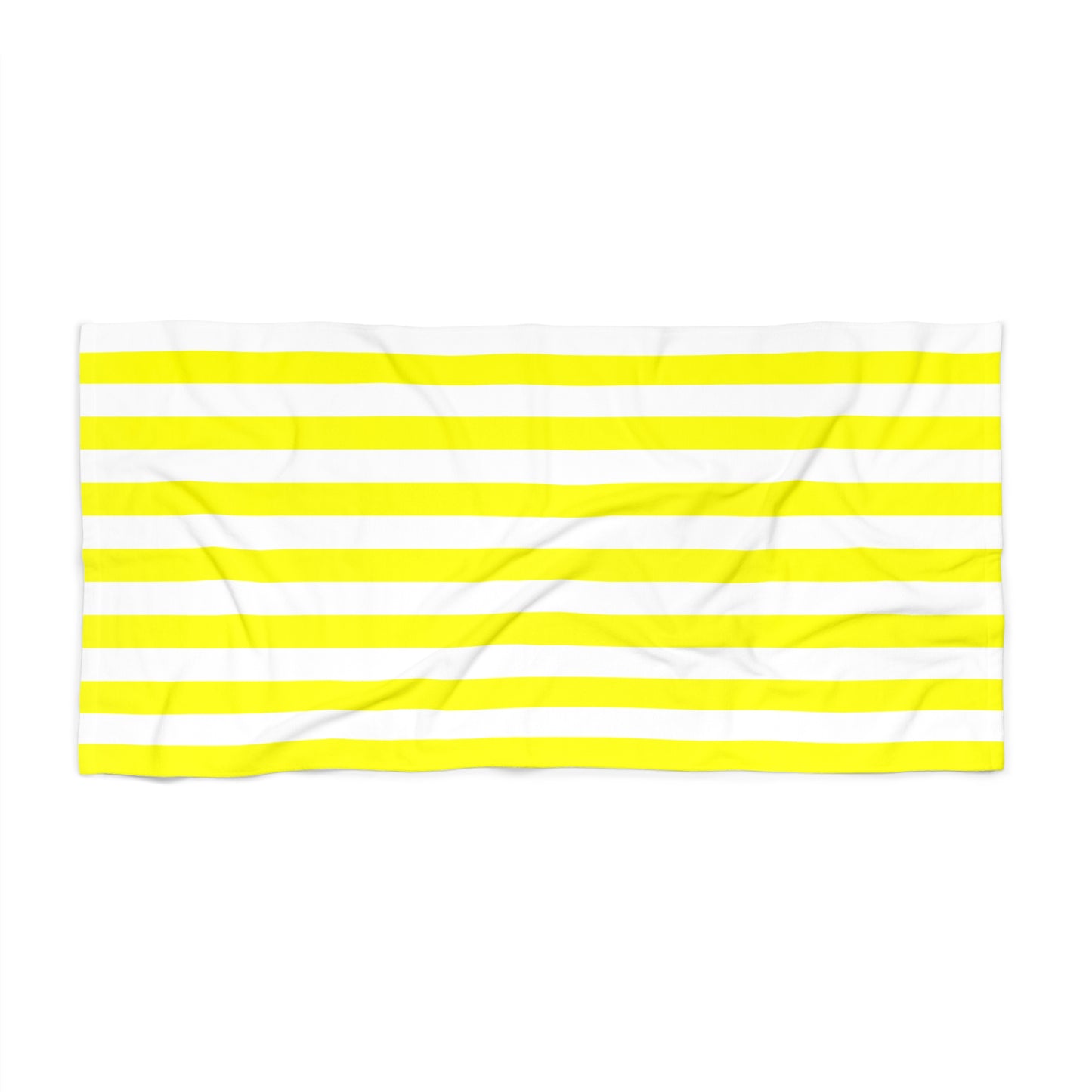 Yellow and White Striped Beach Towel