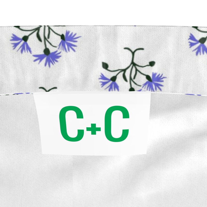 Primavera's Blue Flowers Luxury Pyjama Shorts