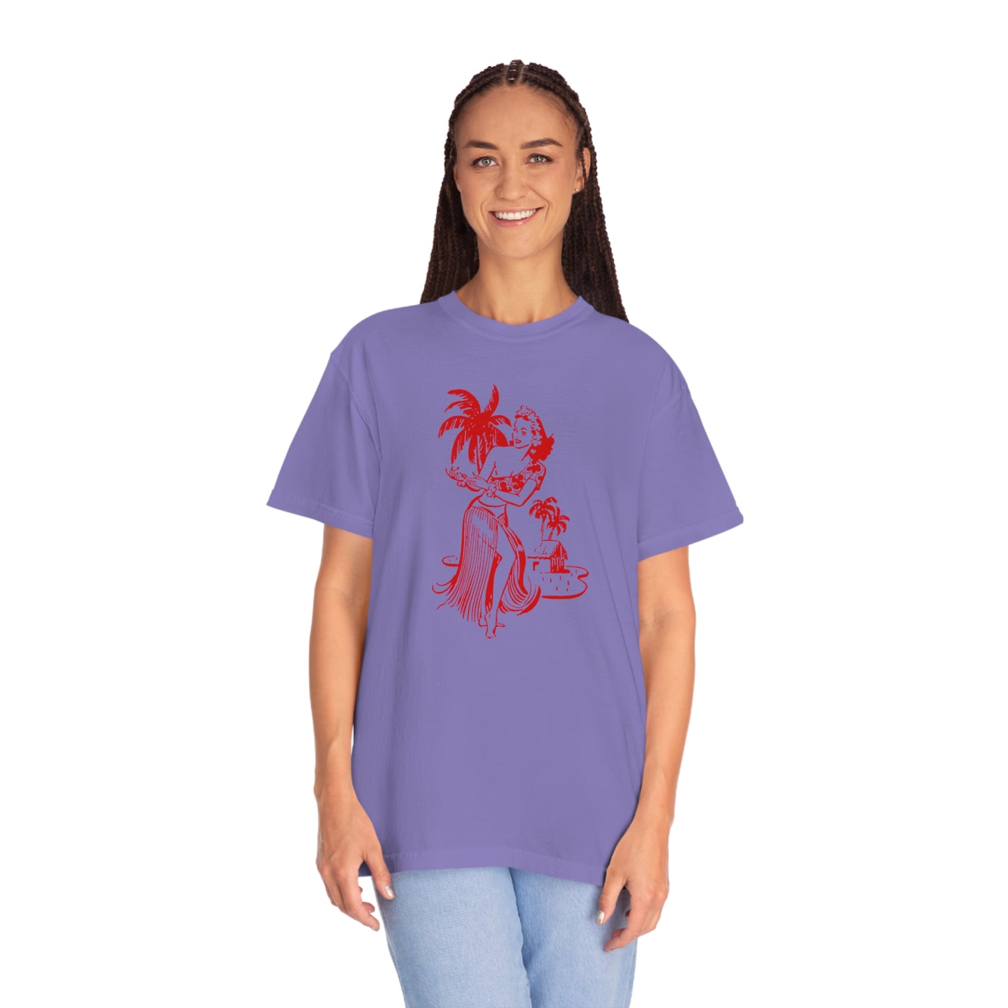 Red Hula Girl Comfort Colors T-Shirt