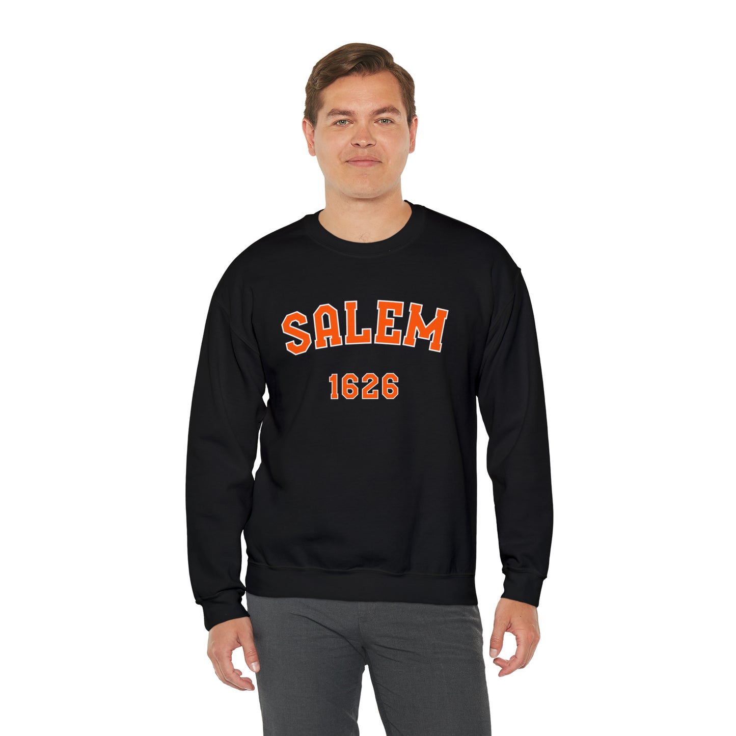 Salem 1626 Orange Text Sweatshirt
