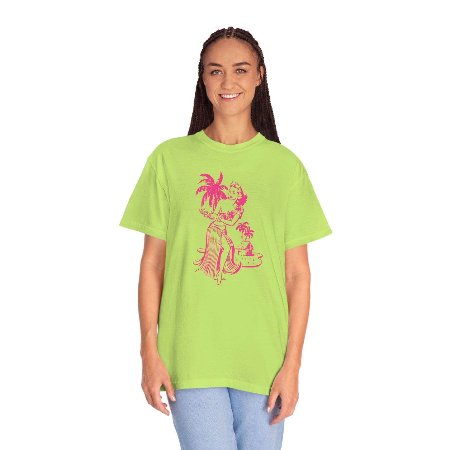 Pink Hula Girl Comfort Colors T-Shirt