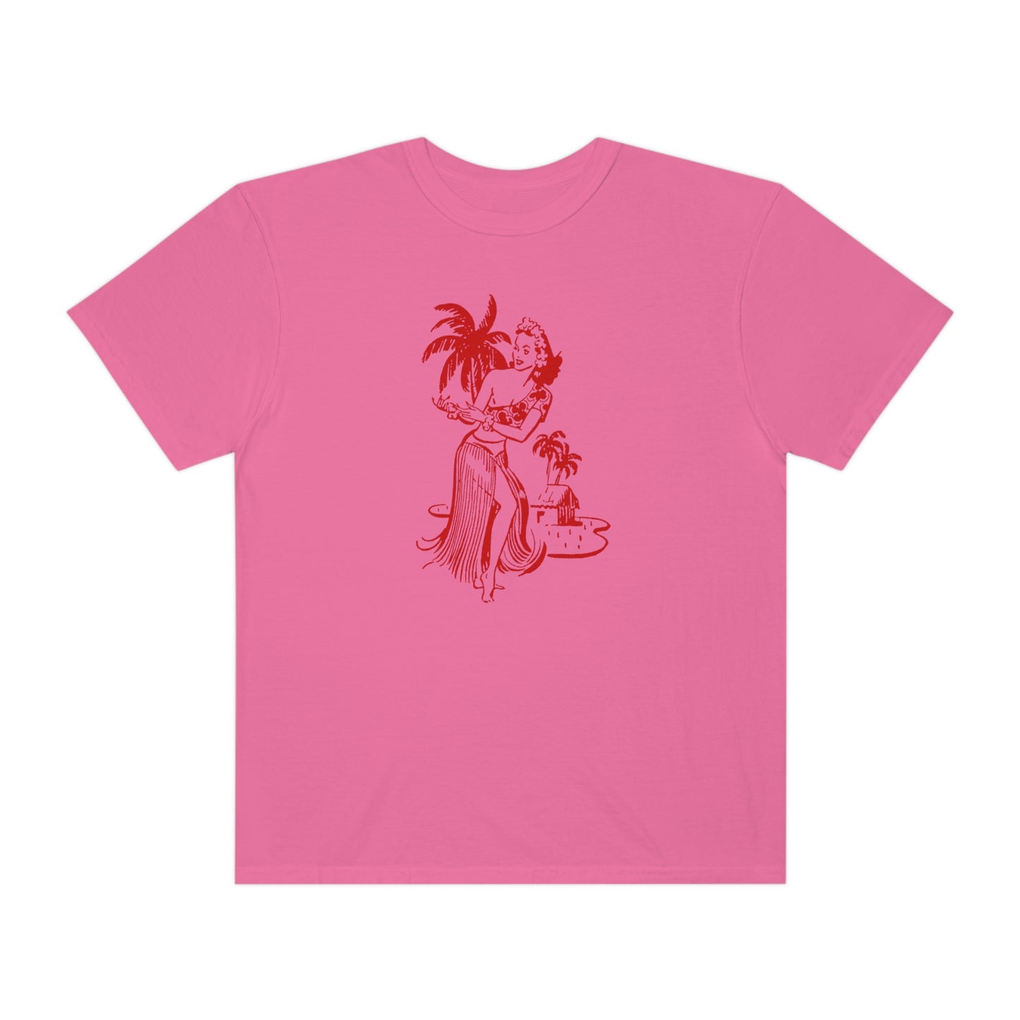 Red Hula Girl Comfort Colors T-Shirt