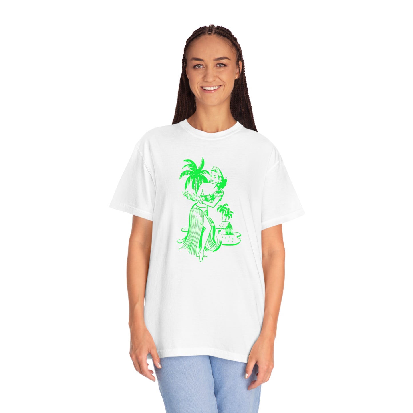 Green Hula Girl Comfort Colors T-Shirt