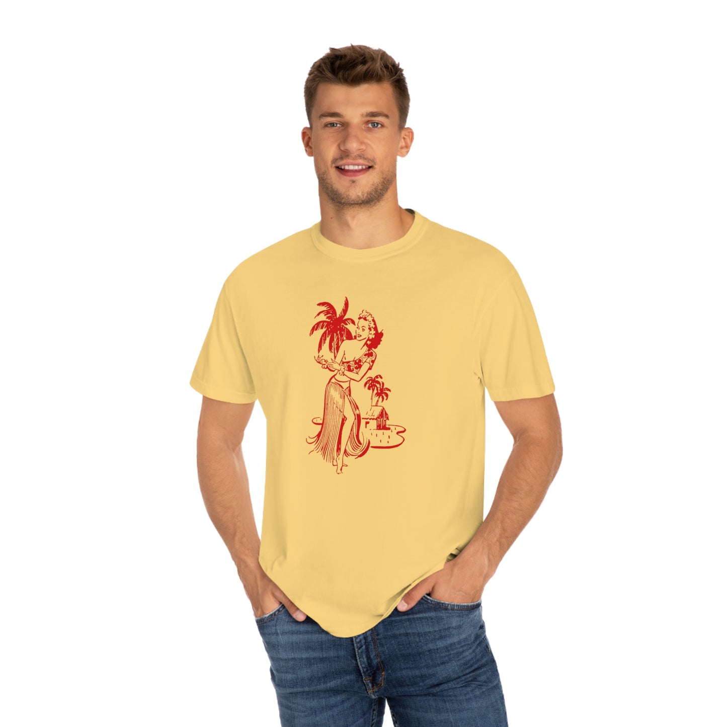 Red Hula Girl Comfort Colors T-Shirt