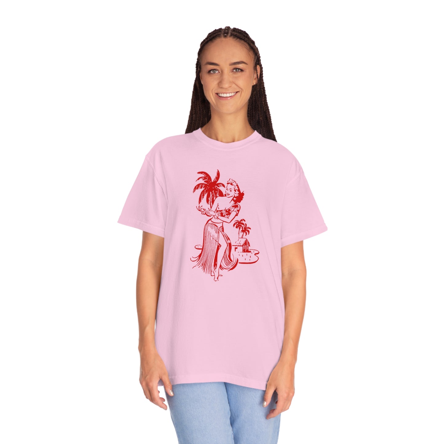 Red Hula Girl Comfort Colors T-Shirt