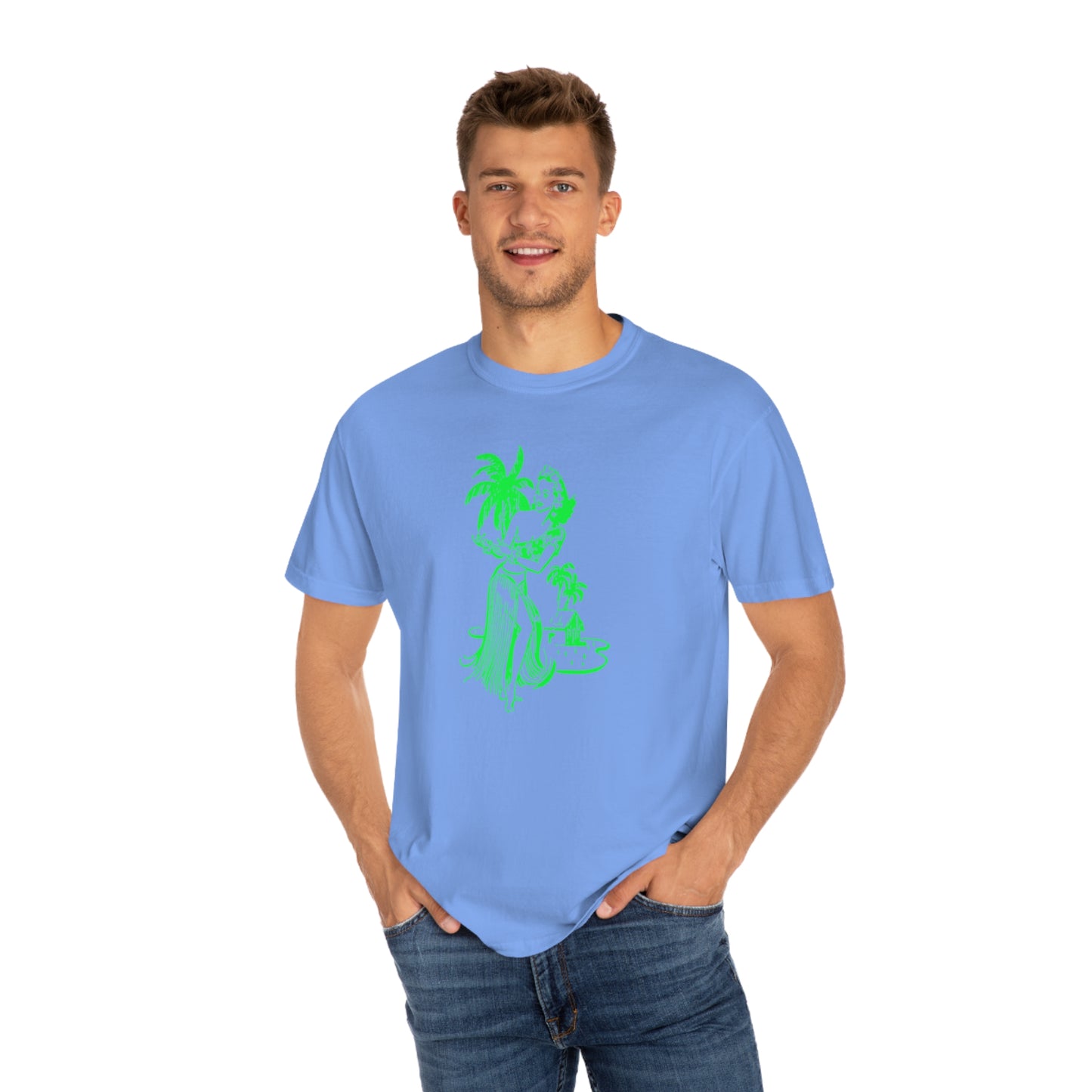 Green Hula Girl Comfort Colors T-Shirt