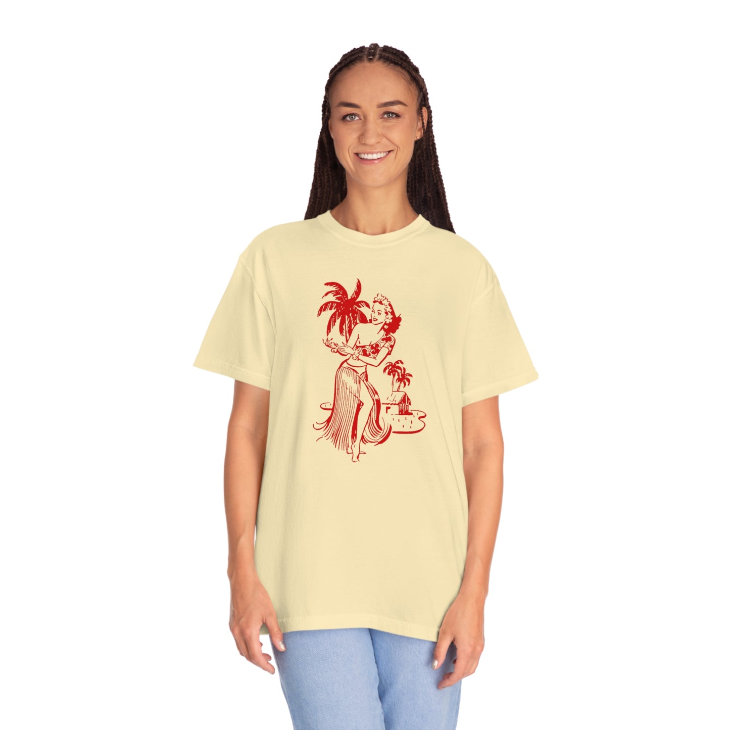 Red Hula Girl Comfort Colors T-Shirt