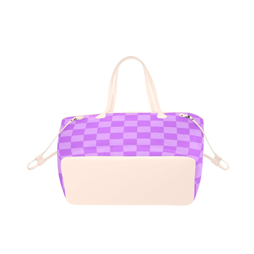 Grape Check Tote Bag