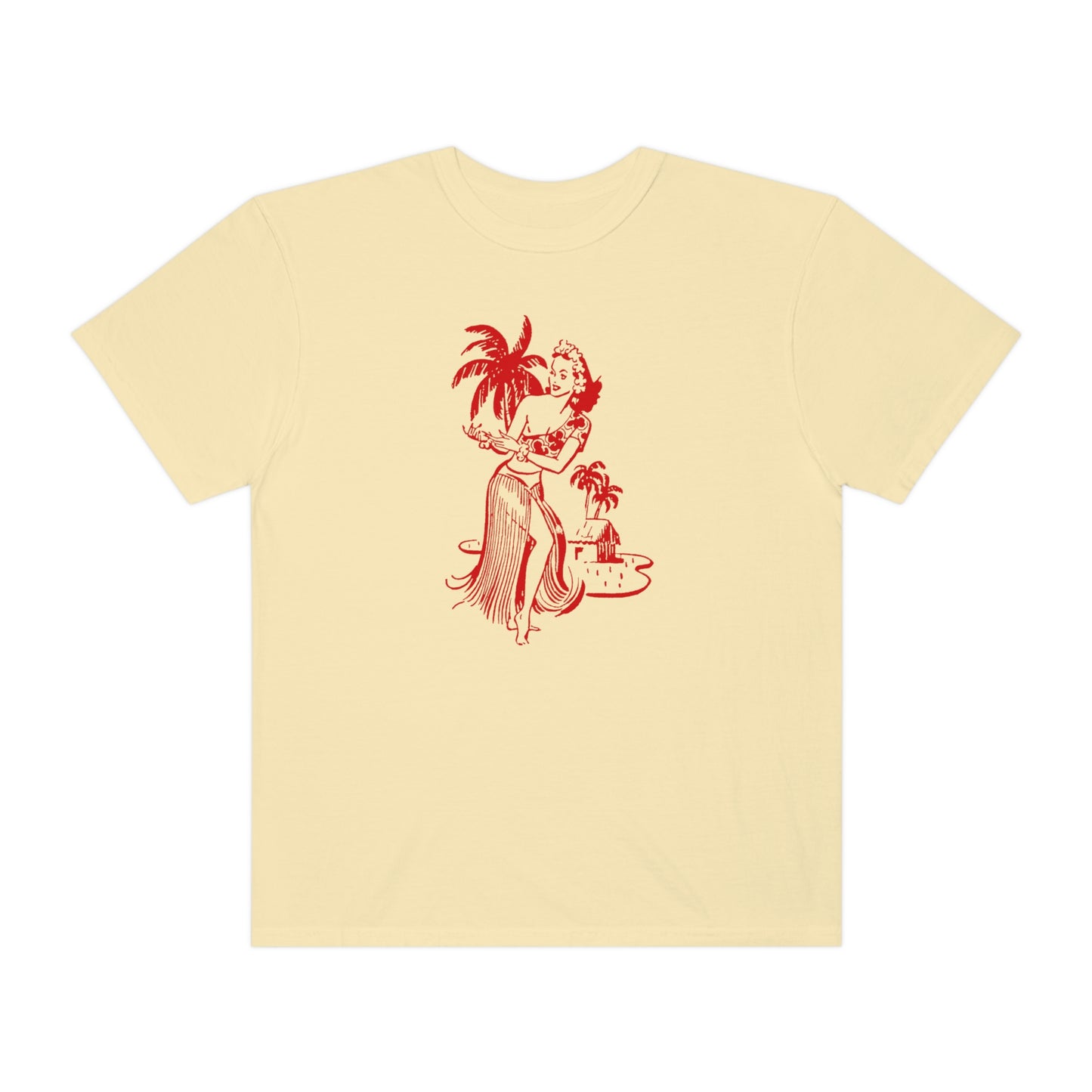 Red Hula Girl Comfort Colors T-Shirt