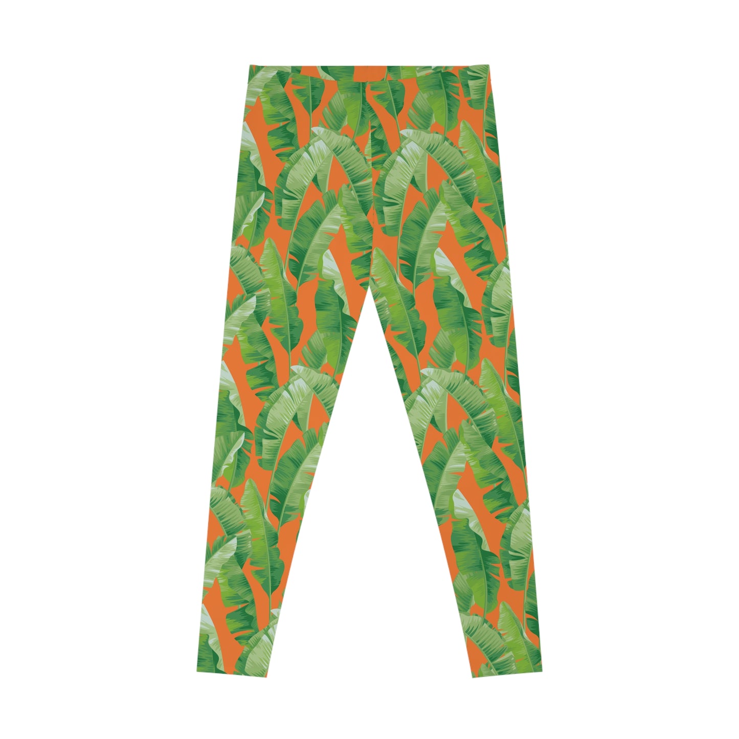 Banana Leaf on Orange Leggings