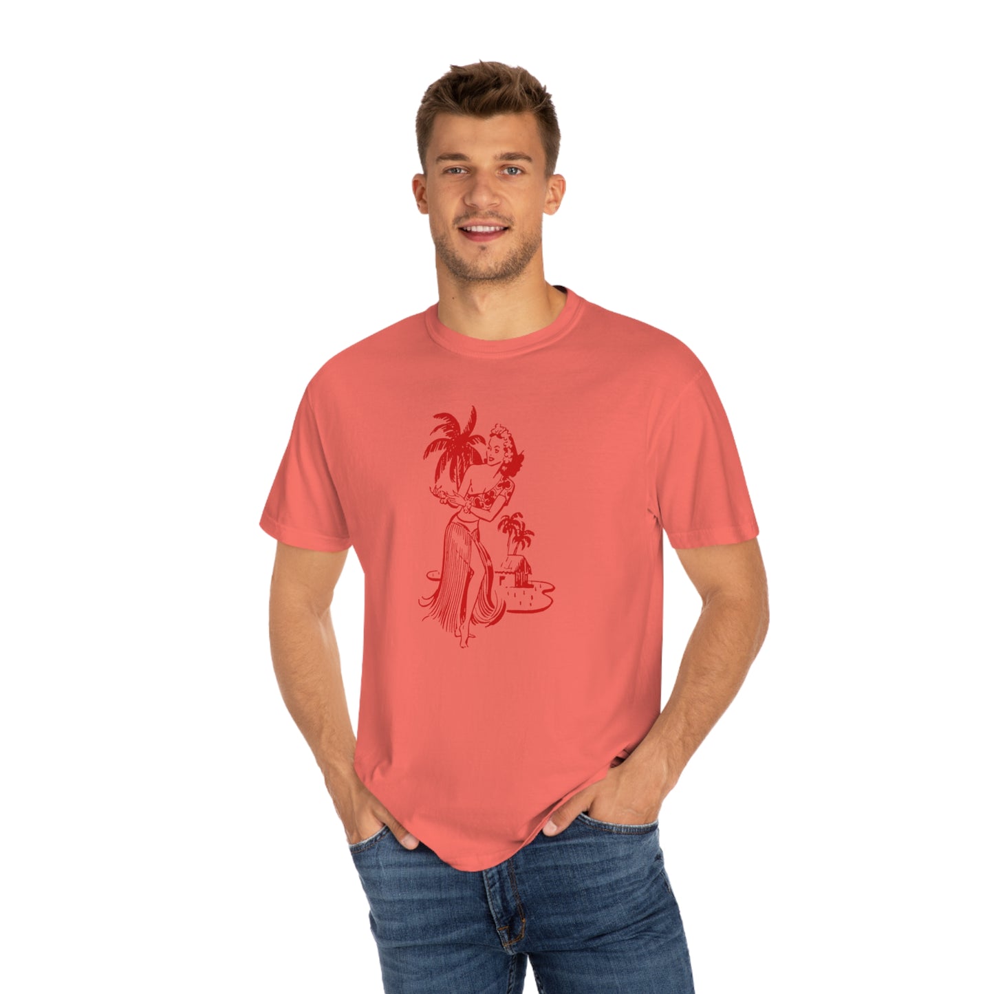 Red Hula Girl Comfort Colors T-Shirt