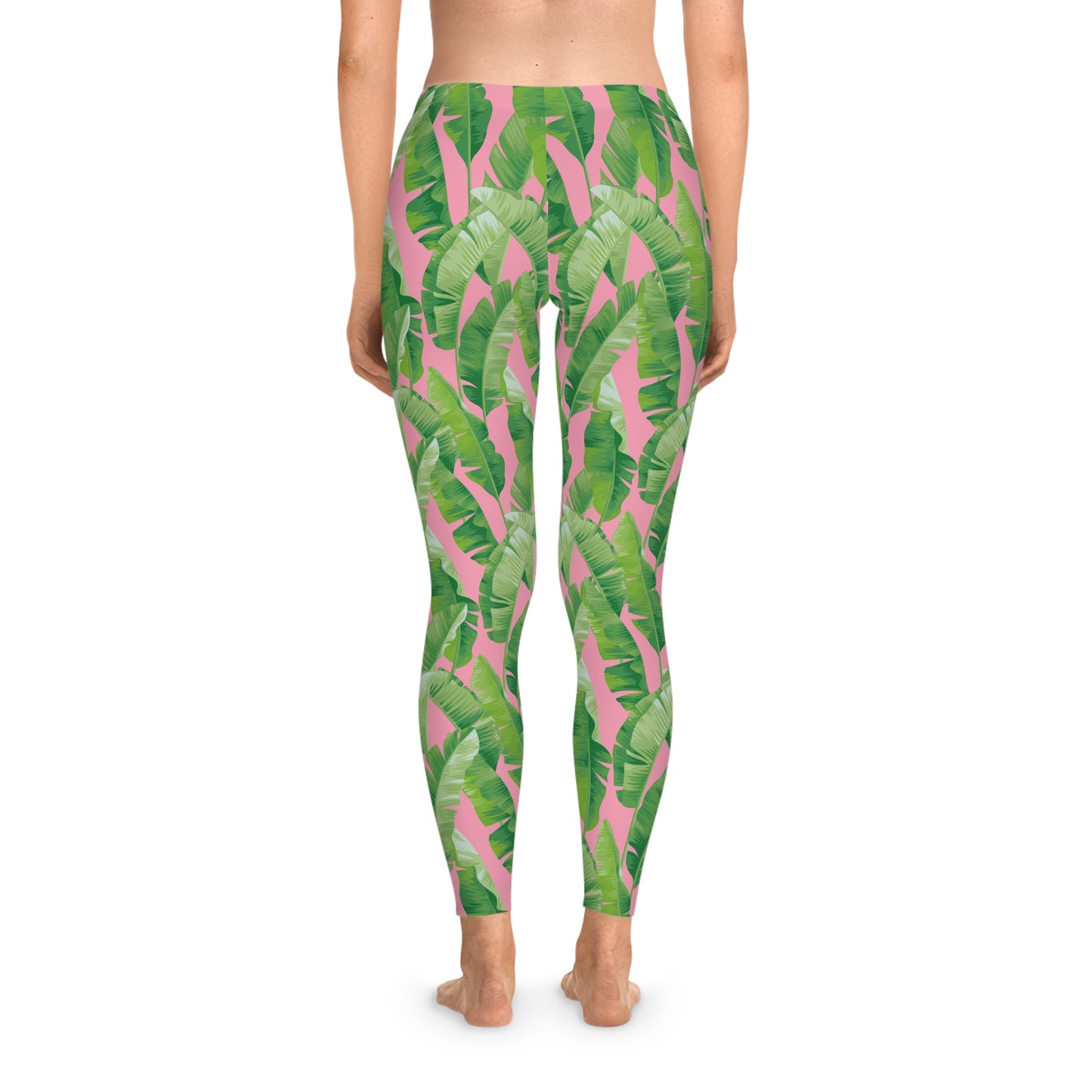 Banana Leaf on Pink Leggings